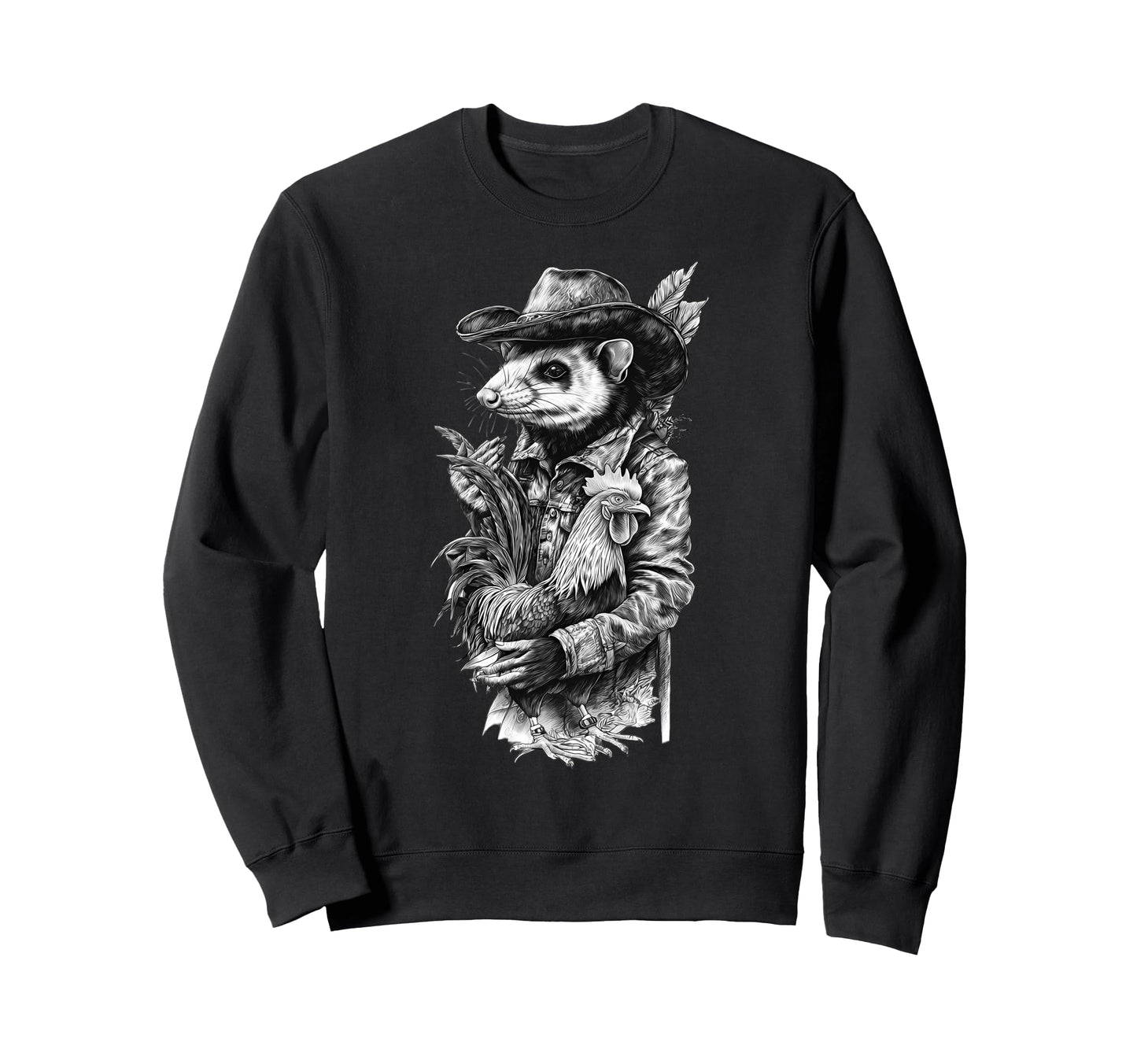 Opossum Cowboy Rodeo Cowgirl Sweatshirt - Custom Art Print Men Women - T-Shirt, Sweatshirt, Hoodie