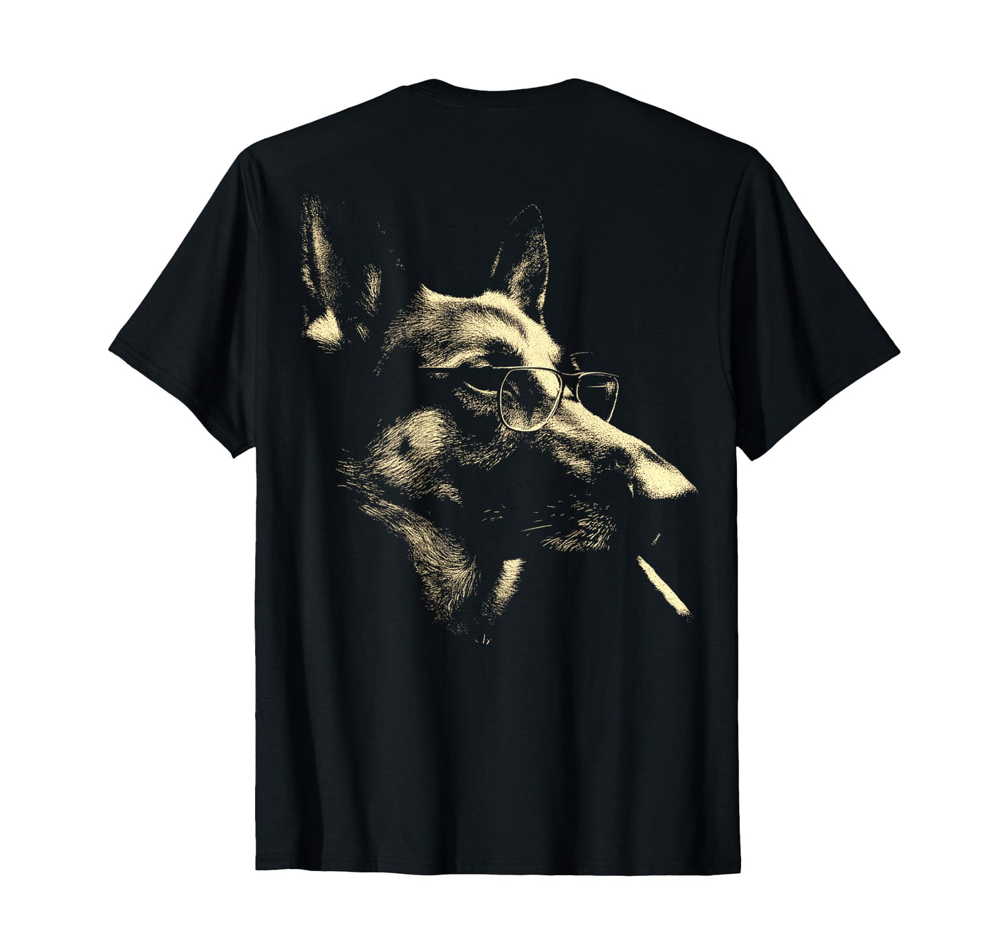 German Shepherd Glasses Smoking Cigarette T-Shirt - Novelty Apparel Unisex - T-Shirt, Sweatshirt, Hoodie