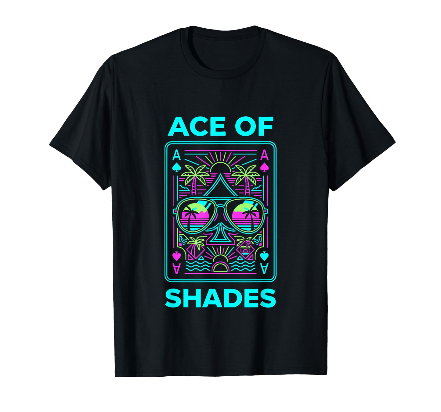 Ace Shades Vaporwave Beach T-Shirt - Casual Everyday Wear Men Women - T-Shirt, Sweatshirt, Hoodie