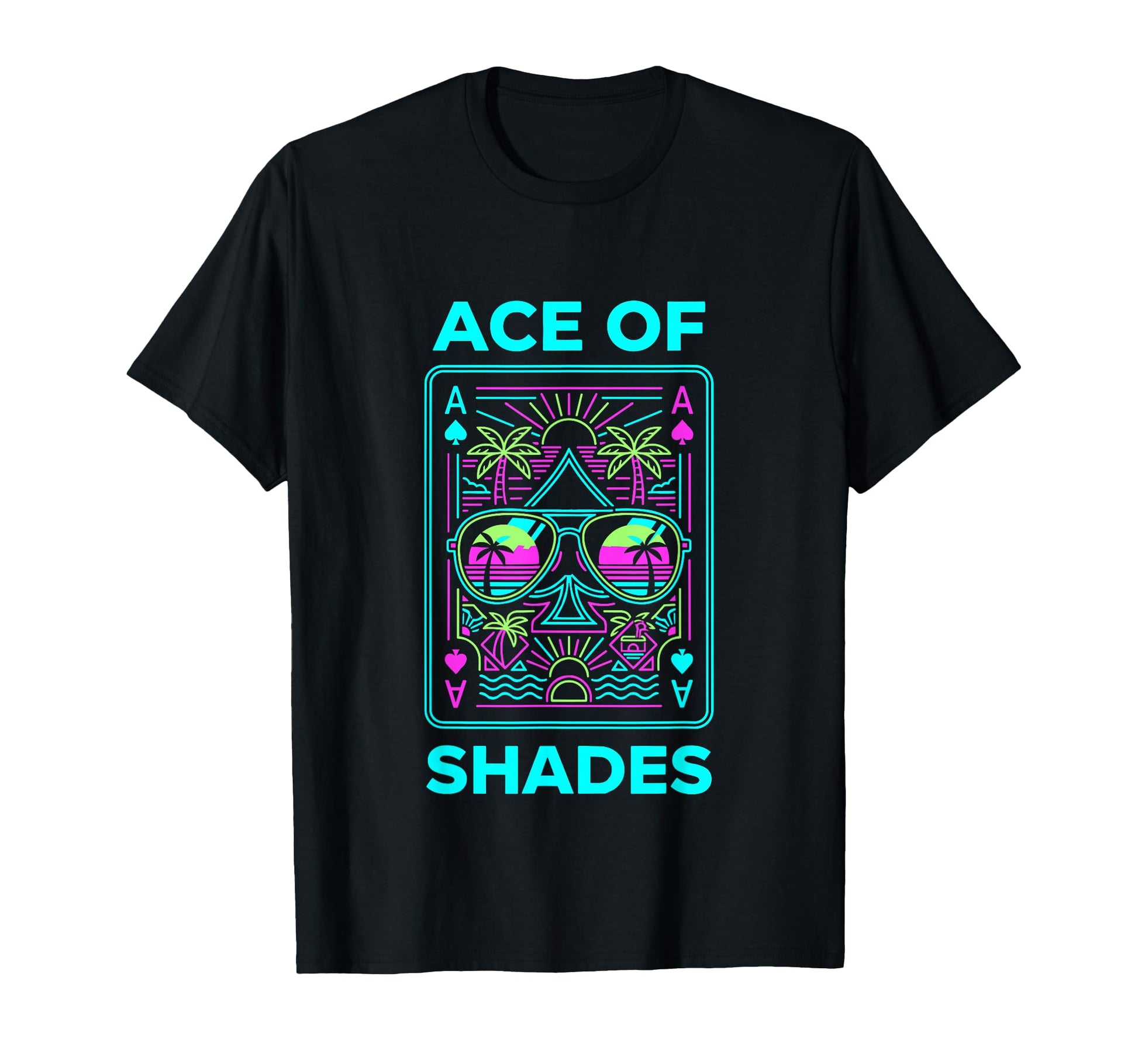 Ace Shades Vaporwave Beach T-Shirt - Casual Everyday Wear Men Women - T-Shirt, Sweatshirt, Hoodie