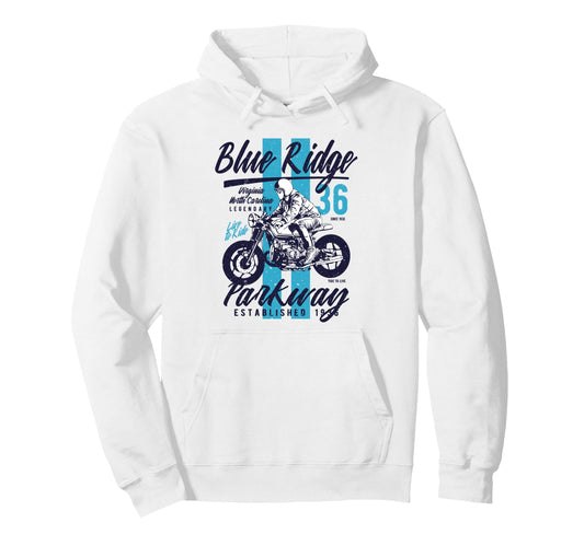 Blue Ridge Parkway Va Nc Motorcycle Hoodie - Fun Novelty Design for Adults - T-Shirt, Sweatshirt, Hoodie