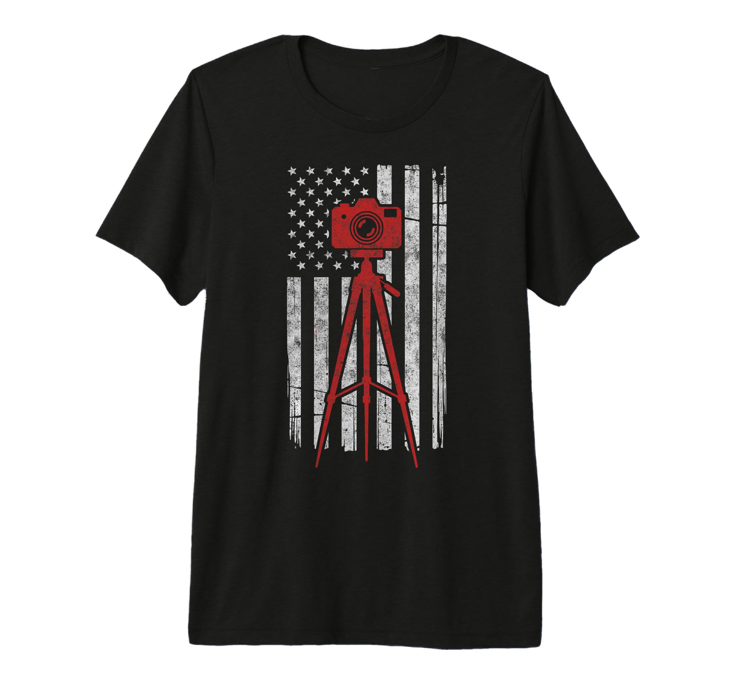 Us Flag Photo Camera Photographer T-Shirt - Casual Everyday Wear Men Women - T-Shirt, Sweatshirt, Hoodie