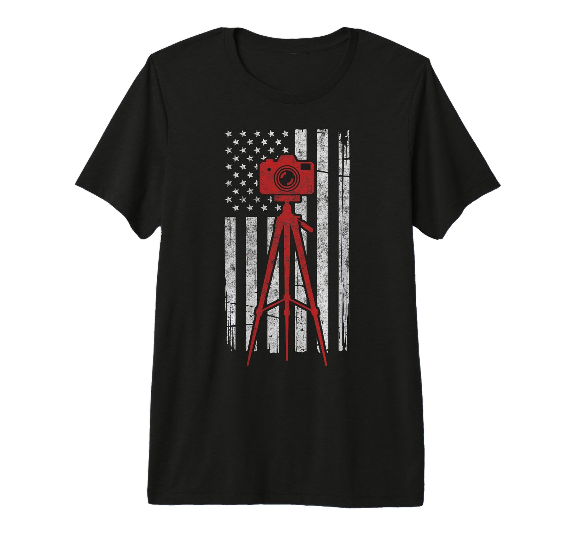 Us Flag Photo Camera Photographer T-Shirt - Casual Everyday Wear Men Women - T-Shirt, Sweatshirt, Hoodie