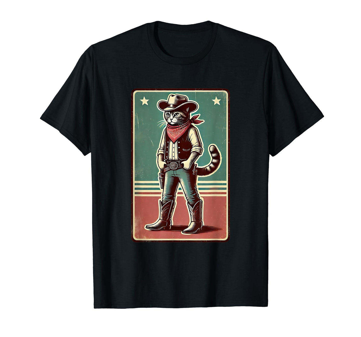 Meowdy Funny Cat Wearing Cowboy Hat T-Shirt - Casual Everyday Wear Unisex - T-Shirt, Sweatshirt, Hoodie
