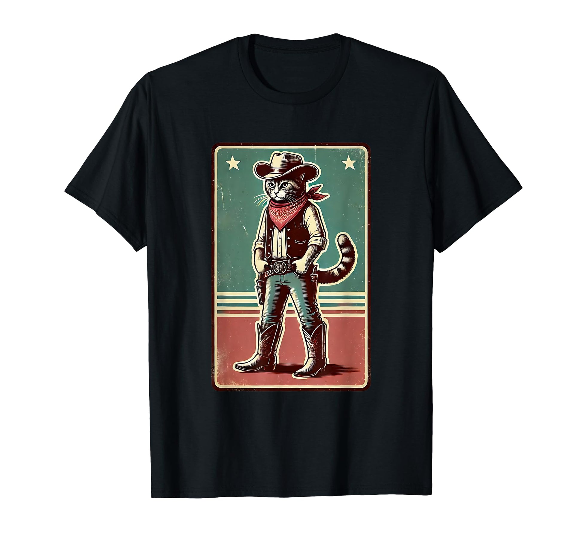 Meowdy Funny Cat Wearing Cowboy Hat T-Shirt - Casual Everyday Wear Unisex - T-Shirt, Sweatshirt, Hoodie
