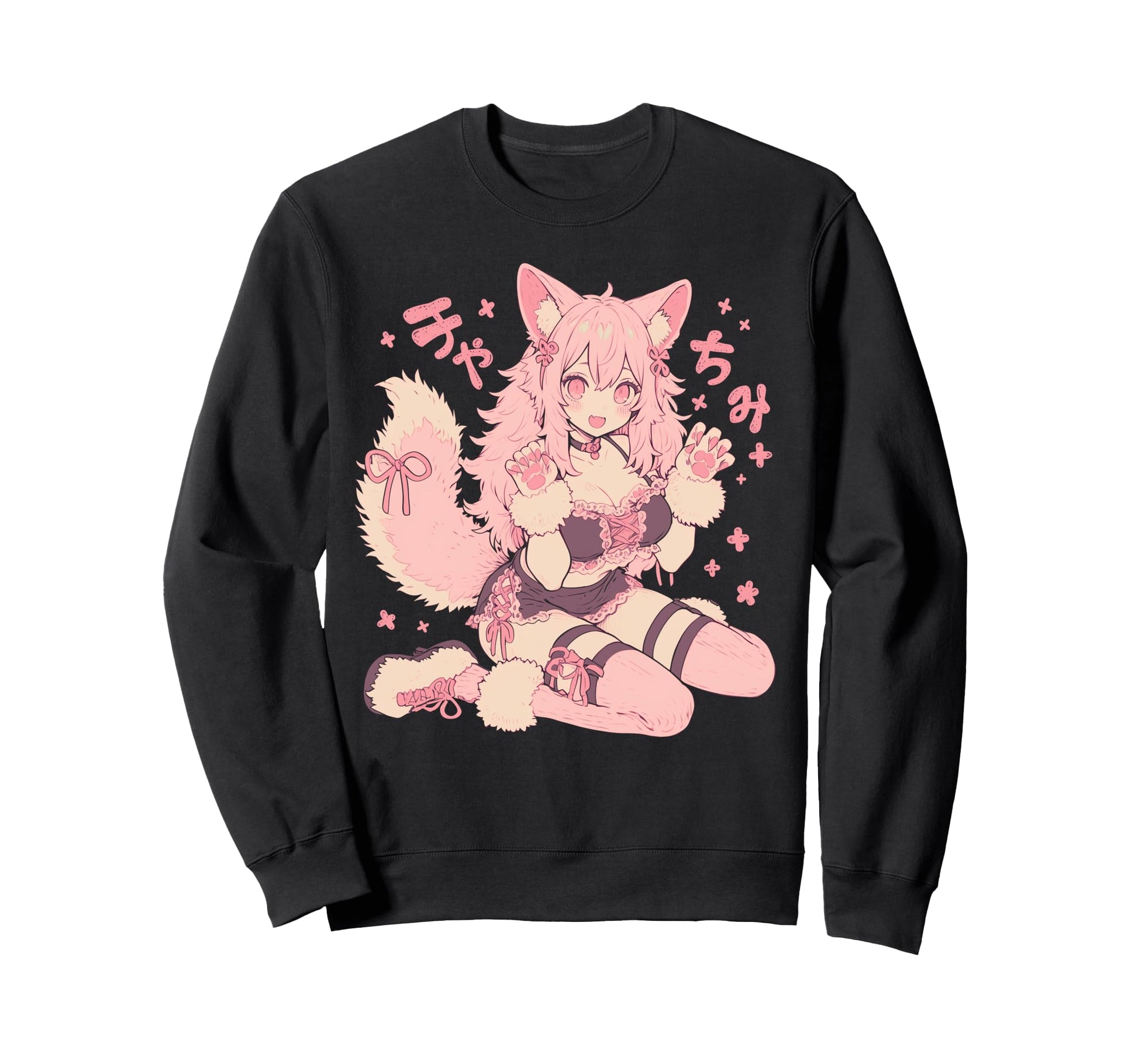 Goth Grunge Demon Anime Furry Sweatshirt - Minimalist Print for Adults - T-Shirt, Sweatshirt, Hoodie