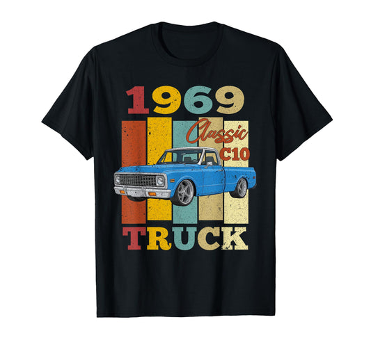 1969 C10 Truck 69 Silhouette Old Hot T-Shirt - Aesthetic Graphic Men Women - T-Shirt, Sweatshirt, Hoodie