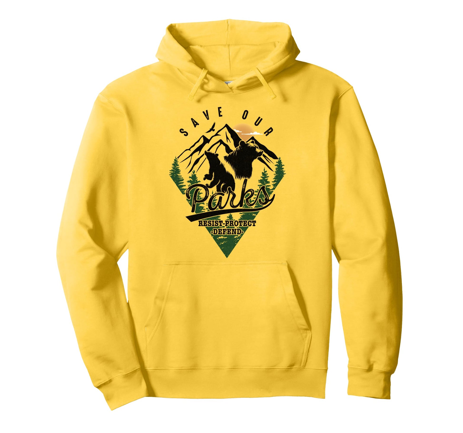 Protect Bear Save Our Parks Resist Hoodie - Fun Novelty Design Unisex - T-Shirt, Sweatshirt, Hoodie