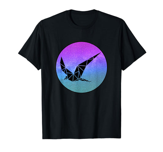 Bird Origami Galaxy Vaporwave T-Shirt - Minimalist Print Men Women - T-Shirt, Sweatshirt, Hoodie