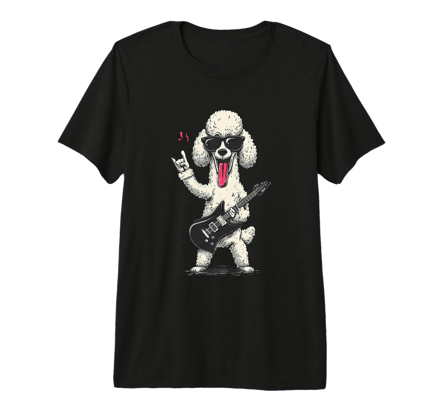 Rockstar Poodle Sunglasses Electric T-Shirt - Aesthetic Graphic Men Women - T-Shirt, Sweatshirt, Hoodie