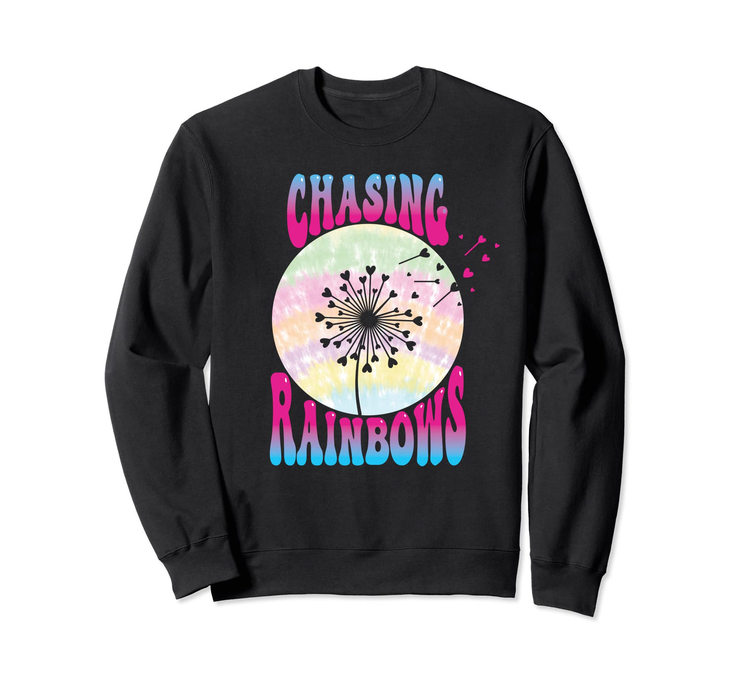 Tie Dye Pastel Chasing Rainbows Sweatshirt - Casual Everyday Wear Unisex - T-Shirt, Sweatshirt, Hoodie