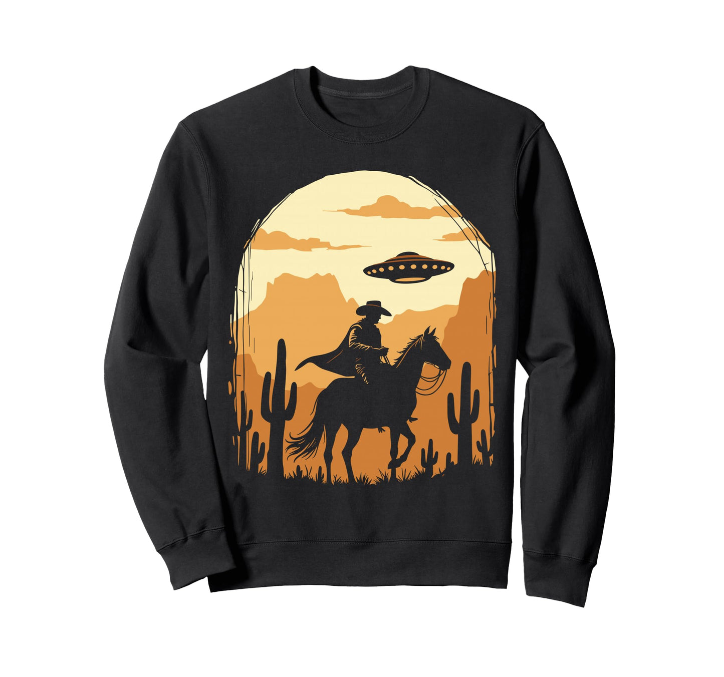 Ufo Cowboy Ufo Cowboy Western Cowboy Sweatshirt - Aesthetic Graphic Unisex - T-Shirt, Sweatshirt, Hoodie