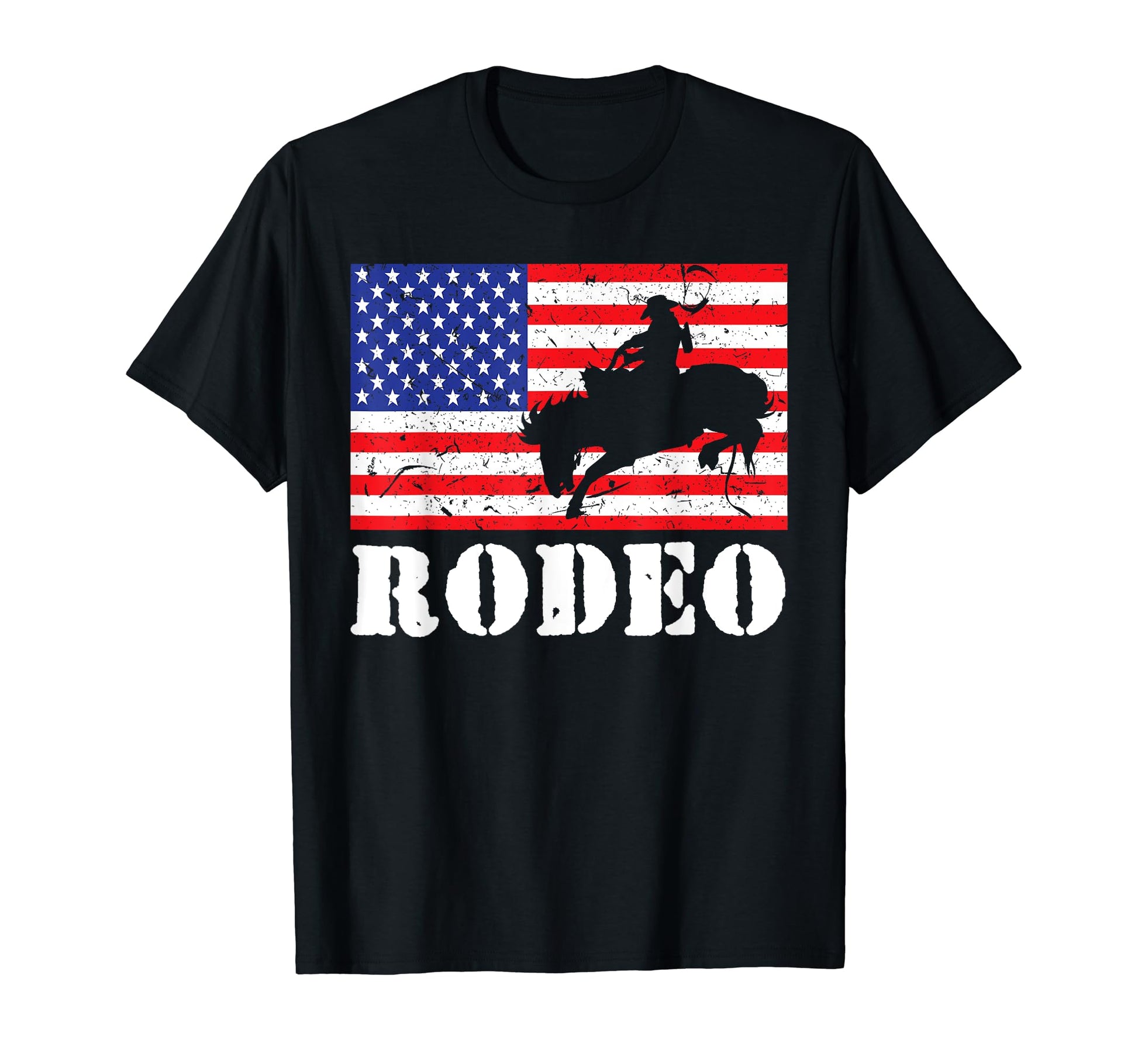 Distressed Rodeo Usa American T-Shirt - Casual Everyday Wear Men Women - T-Shirt, Sweatshirt, Hoodie