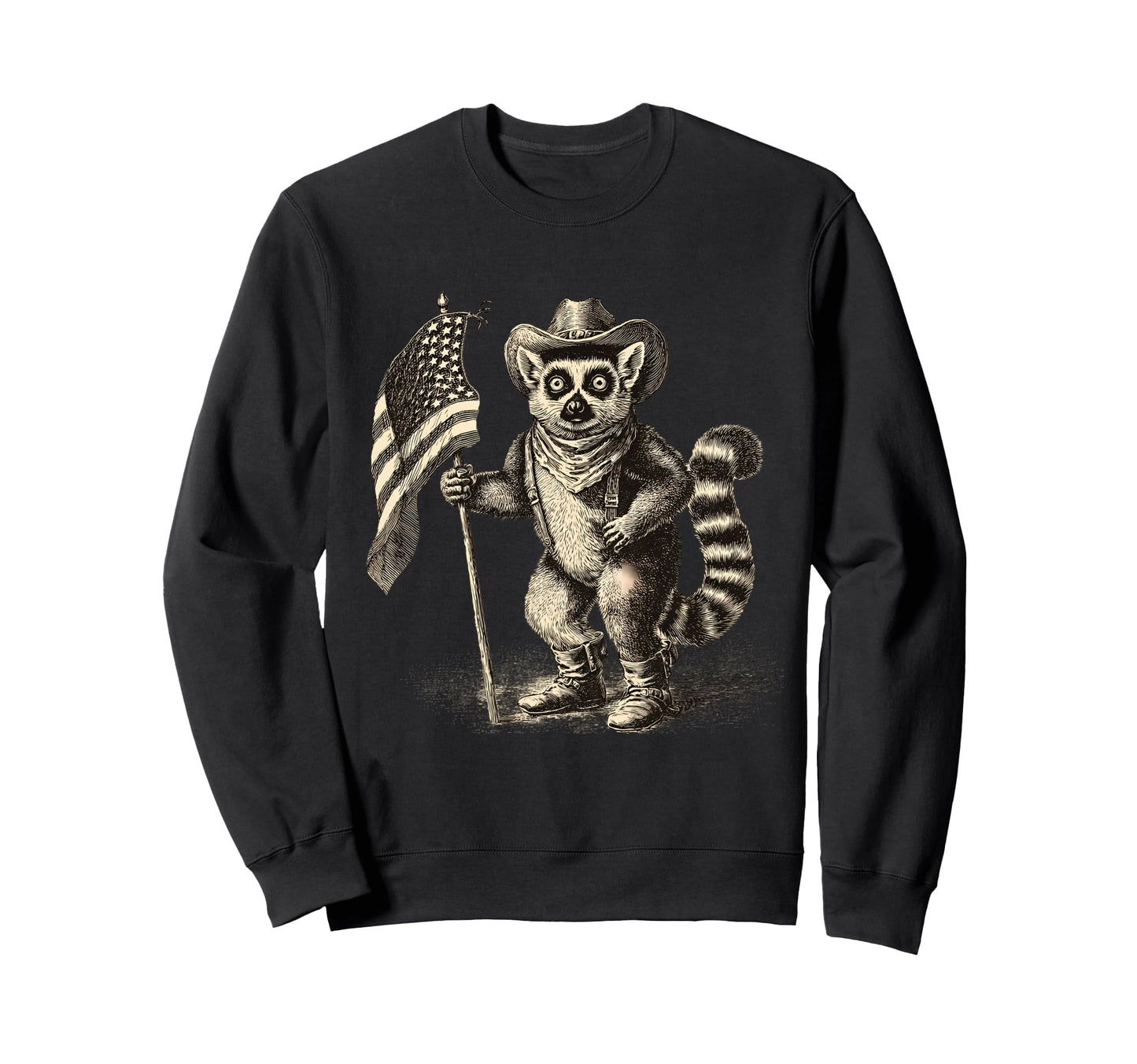 Country Cowboy Lemur Rodeo Cowgirl Sweatshirt - Trendy Graphic Men Women - T-Shirt, Sweatshirt, Hoodie