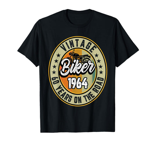 60Th Biker Birthday Gifts Motorcycle 1964 T-Shirt - Graphic Print Men Women - T-Shirt, Sweatshirt, Hoodie
