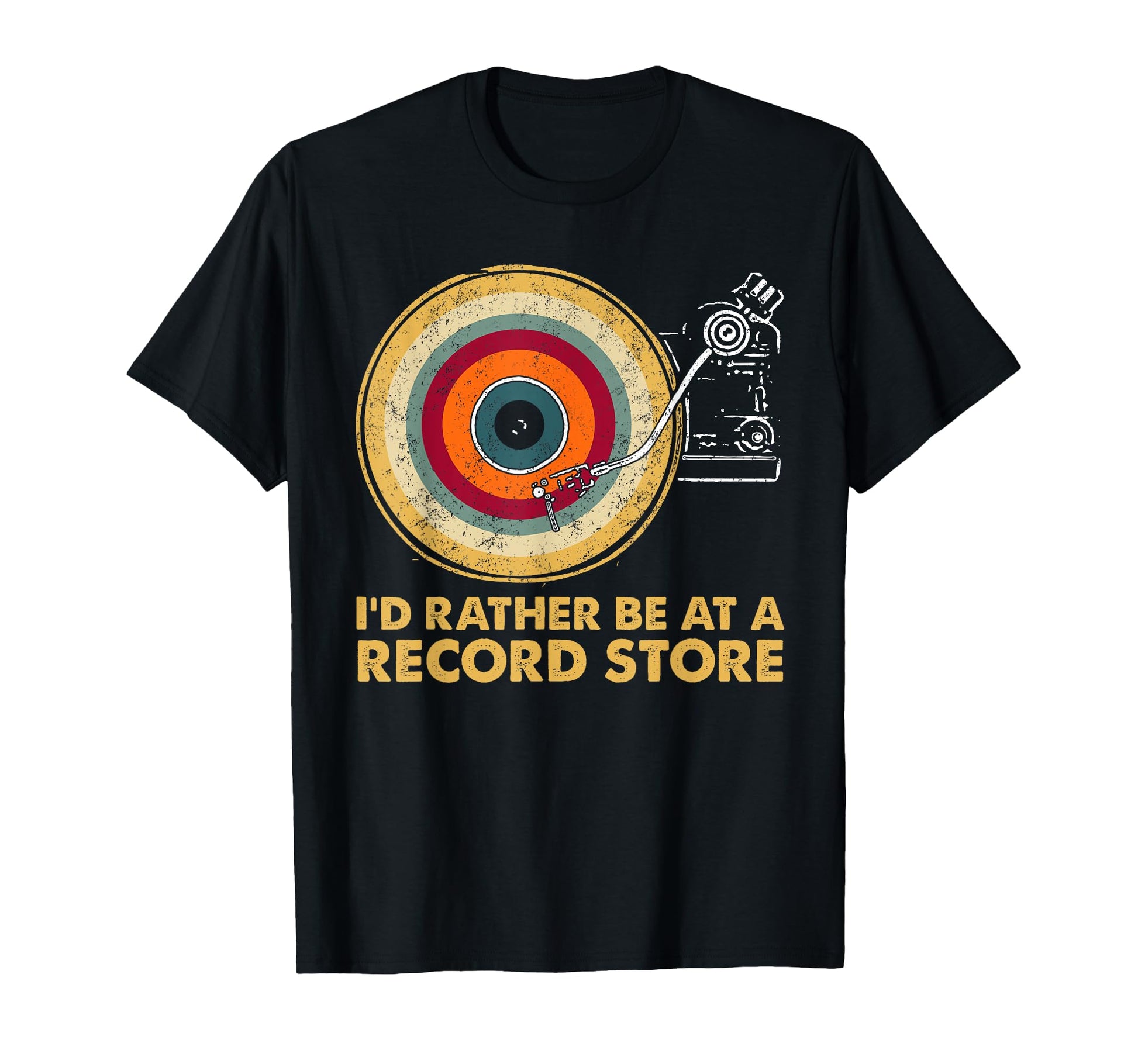 Id Rather Be Record Store Music T-Shirt - Fun Novelty Design for Adults - T-Shirt, Sweatshirt, Hoodie