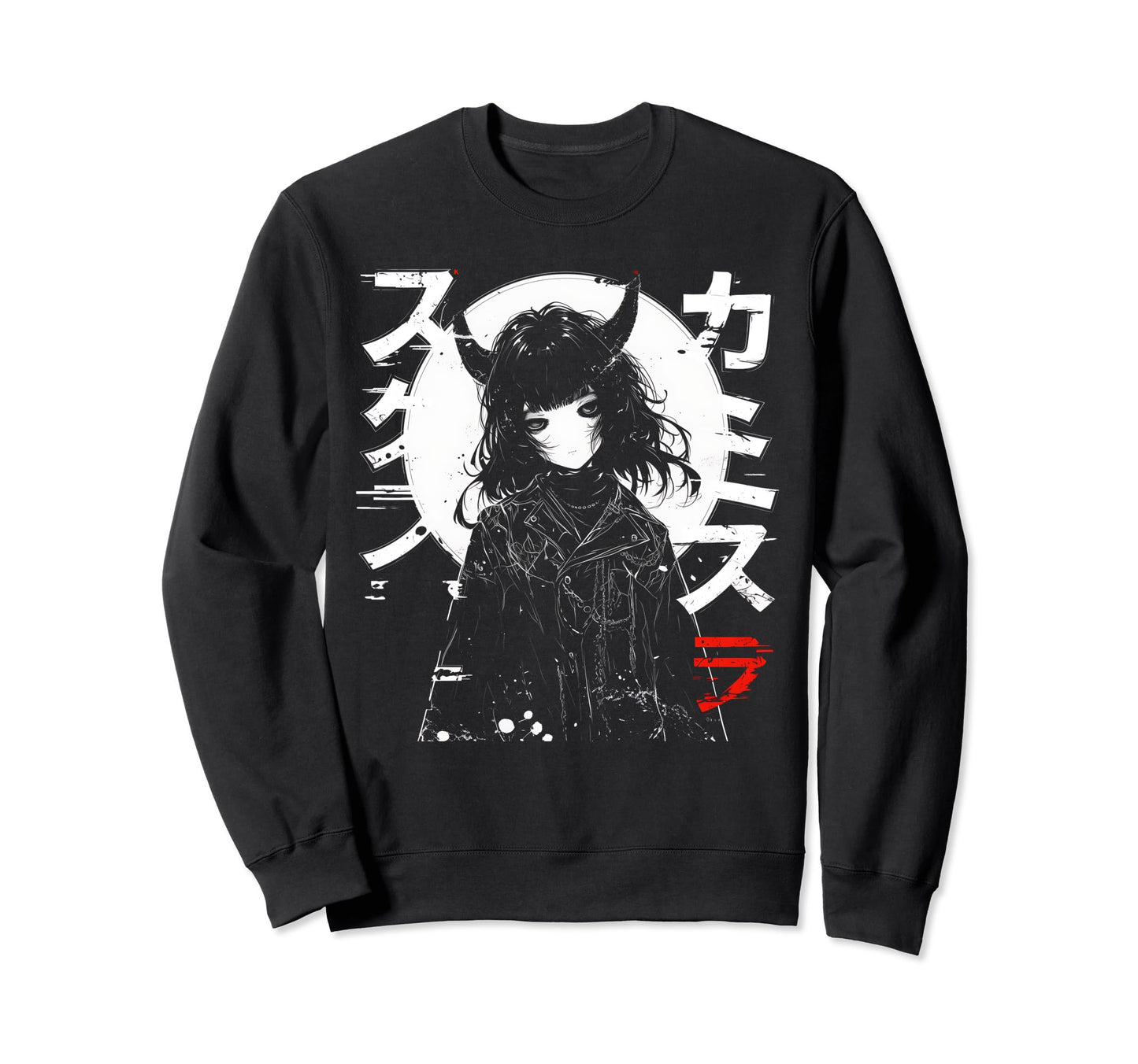 Anime Goth Grunge Demon Waifu Horror Sweatshirt - Trendy Graphic Men Women - T-Shirt, Sweatshirt, Hoodie