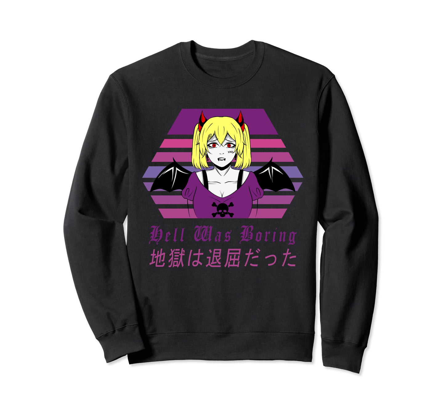 Devil Anime Soft Grunge Alt Sweatshirt - Casual Everyday Wear for Adults - T-Shirt, Sweatshirt, Hoodie