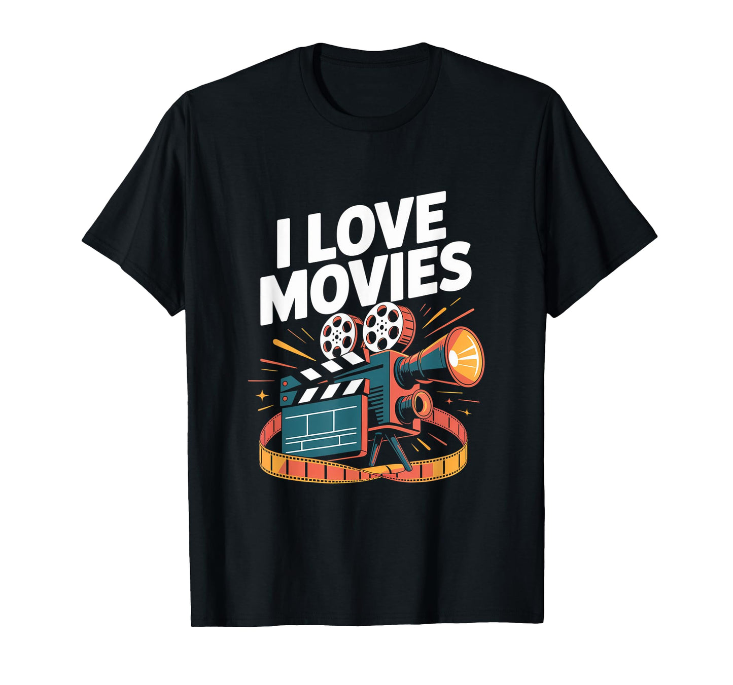 I Love Movies Camera Enthusiast T-Shirt - Casual Everyday Wear Men Women - T-Shirt, Sweatshirt, Hoodie