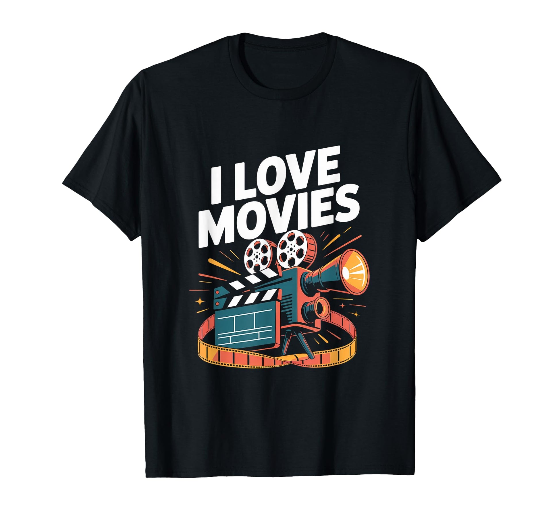 I Love Movies Camera Enthusiast T-Shirt - Casual Everyday Wear Men Women - T-Shirt, Sweatshirt, Hoodie