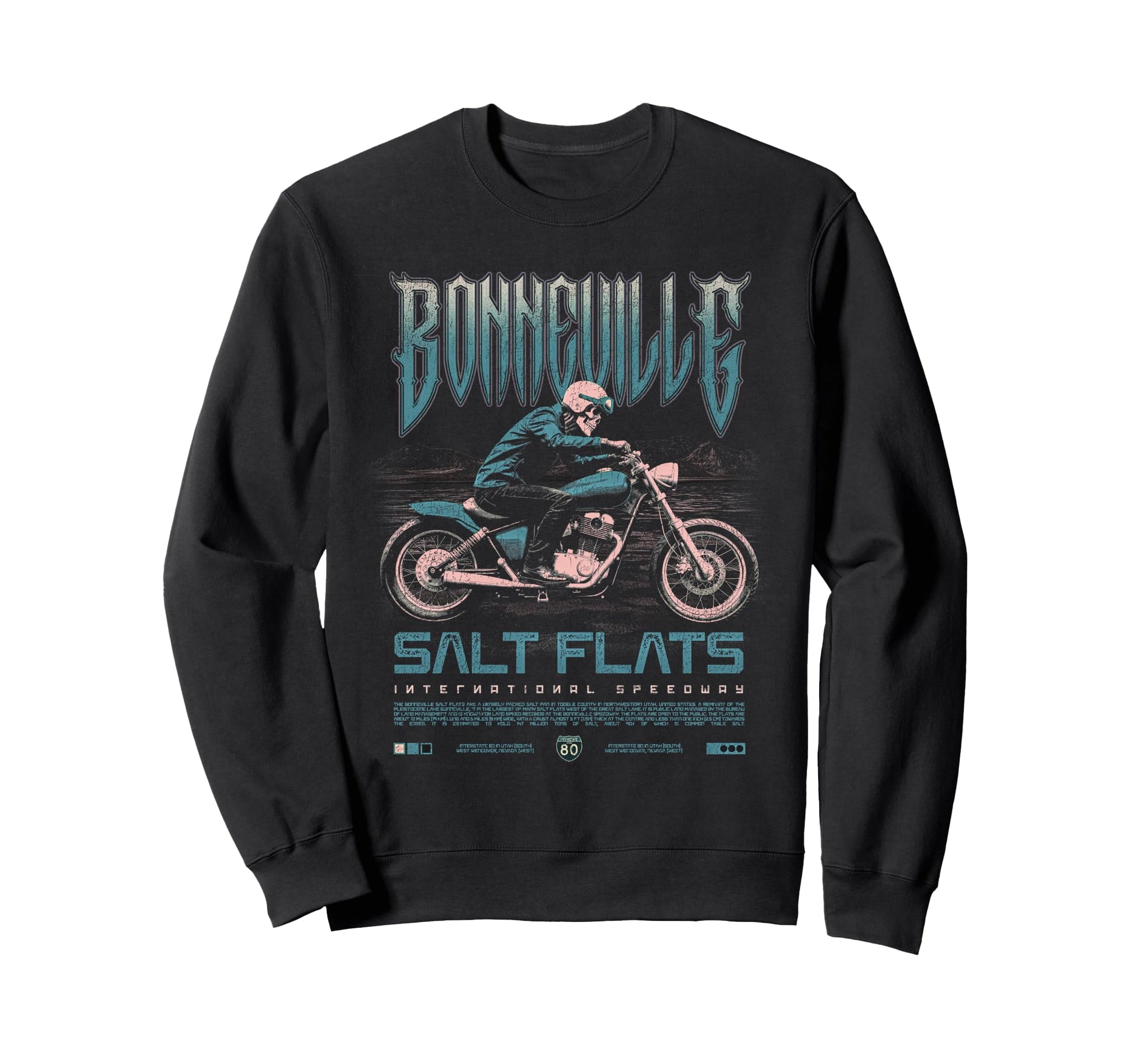Bonneville Salt Flats Motorcycle Racing Sweatshirt - Graphic Print Unisex - T-Shirt, Sweatshirt, Hoodie