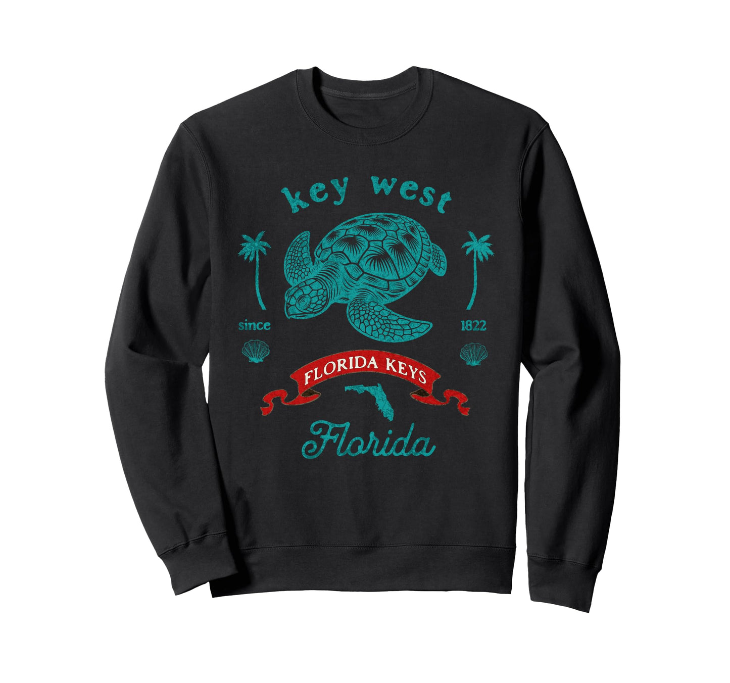 Key West Florida Sea Turtle Sweatshirt - Fun Novelty Design for Adults - T-Shirt, Sweatshirt, Hoodie