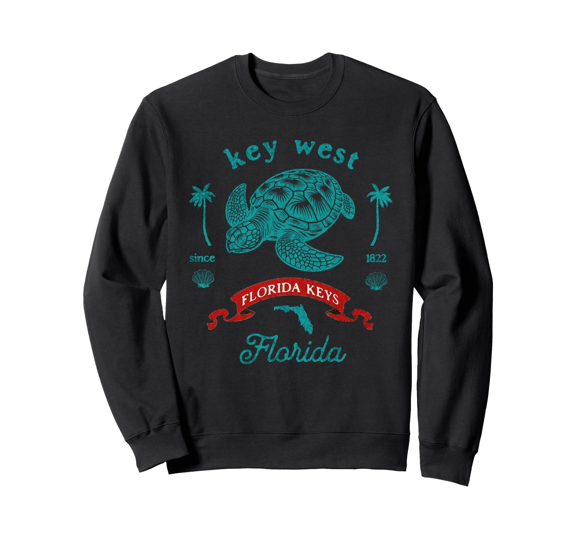 Key West Florida Sea Turtle Sweatshirt - Fun Novelty Design for Adults - T-Shirt, Sweatshirt, Hoodie