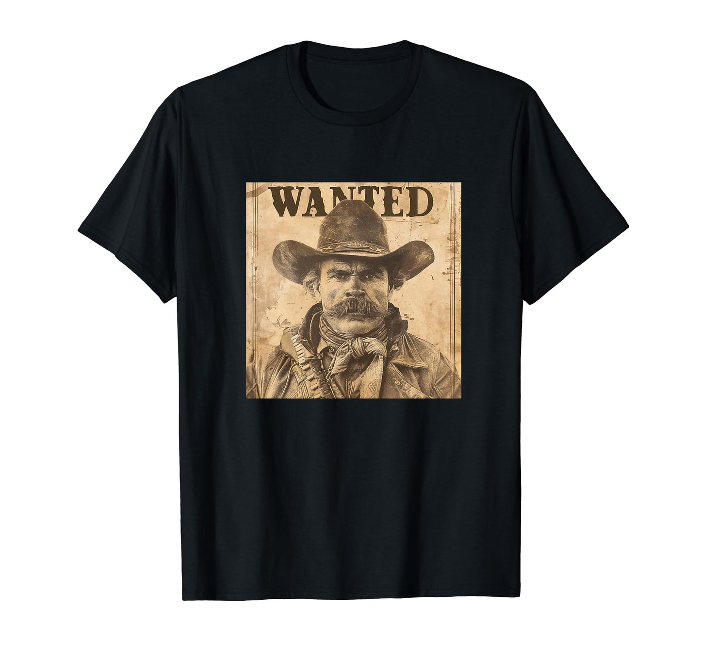 Wanted Mugshot Cowboy Western T-Shirt - Custom Art Print Men Women - T-Shirt, Sweatshirt, Hoodie