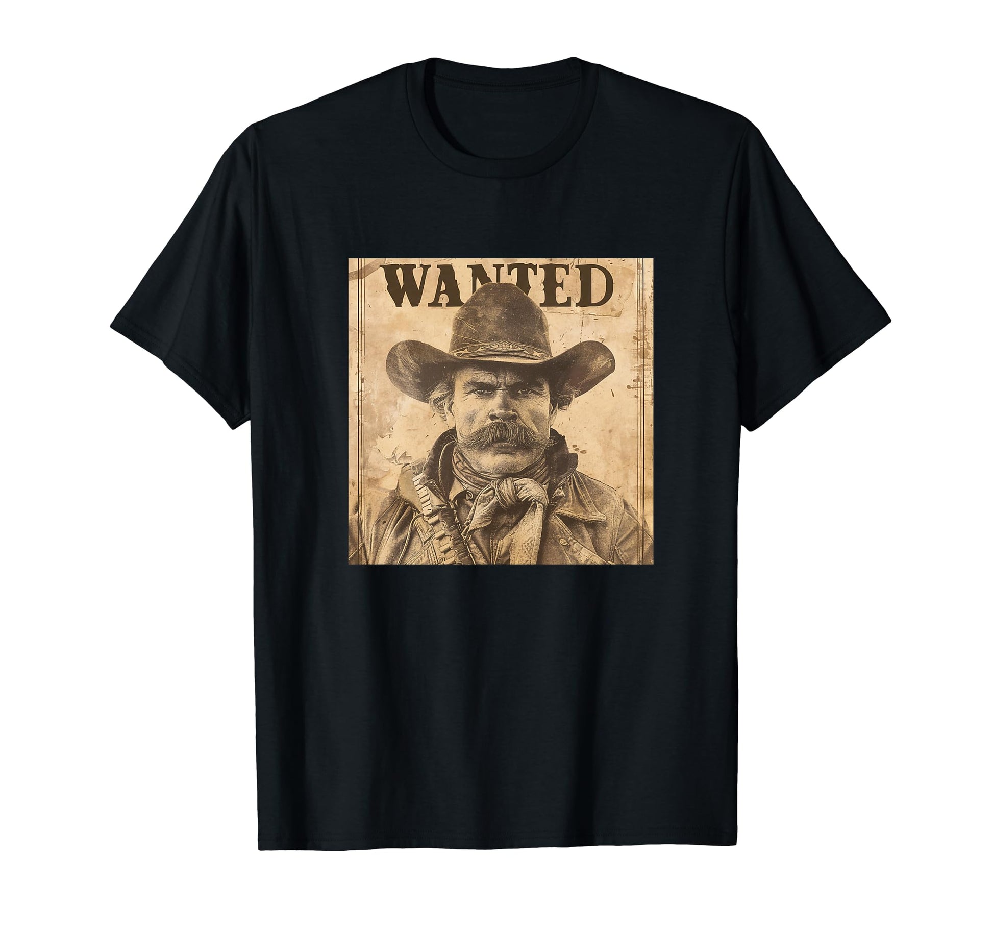 Wanted Mugshot Cowboy Western T-Shirt - Custom Art Print Men Women - T-Shirt, Sweatshirt, Hoodie