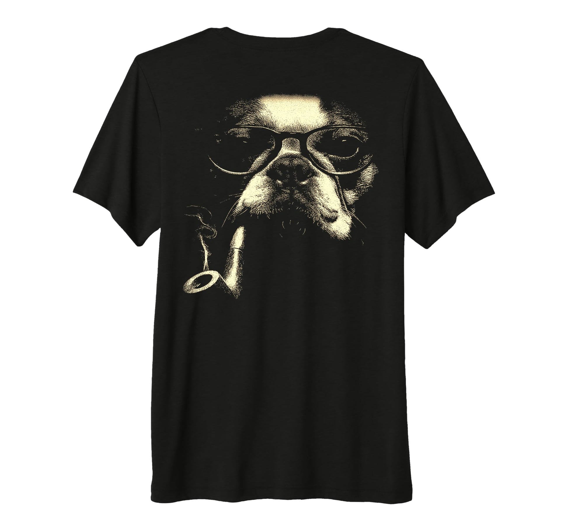 French Bulldog Glasses Smoking Pipe T-Shirt - Fun Novelty Design Unisex - T-Shirt, Sweatshirt, Hoodie