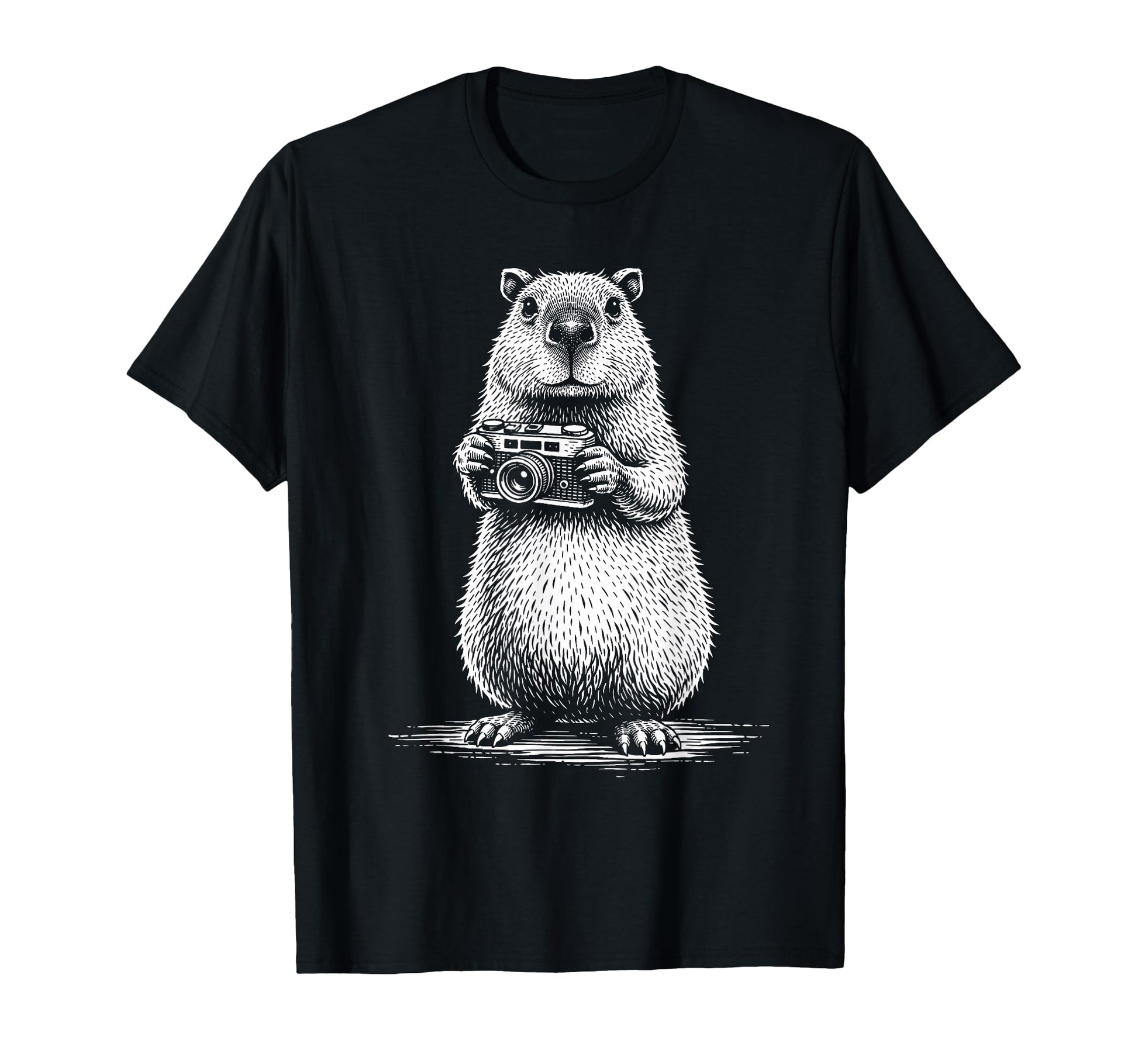 Photographer Capybara Camera Funny T-Shirt - Aesthetic Graphic for Adults - T-Shirt, Sweatshirt, Hoodie