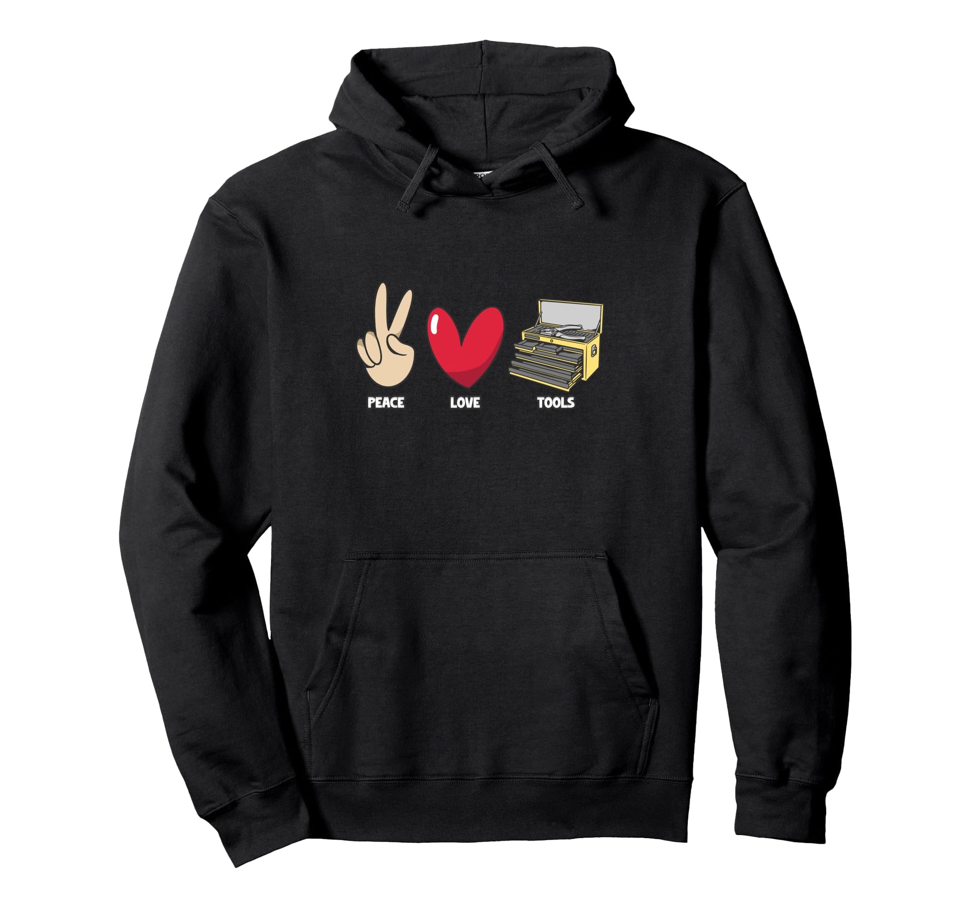 Peace Love Tools Handyman Passion Hoodie - Unique Graphic Unisex - T-Shirt, Sweatshirt, Hoodie