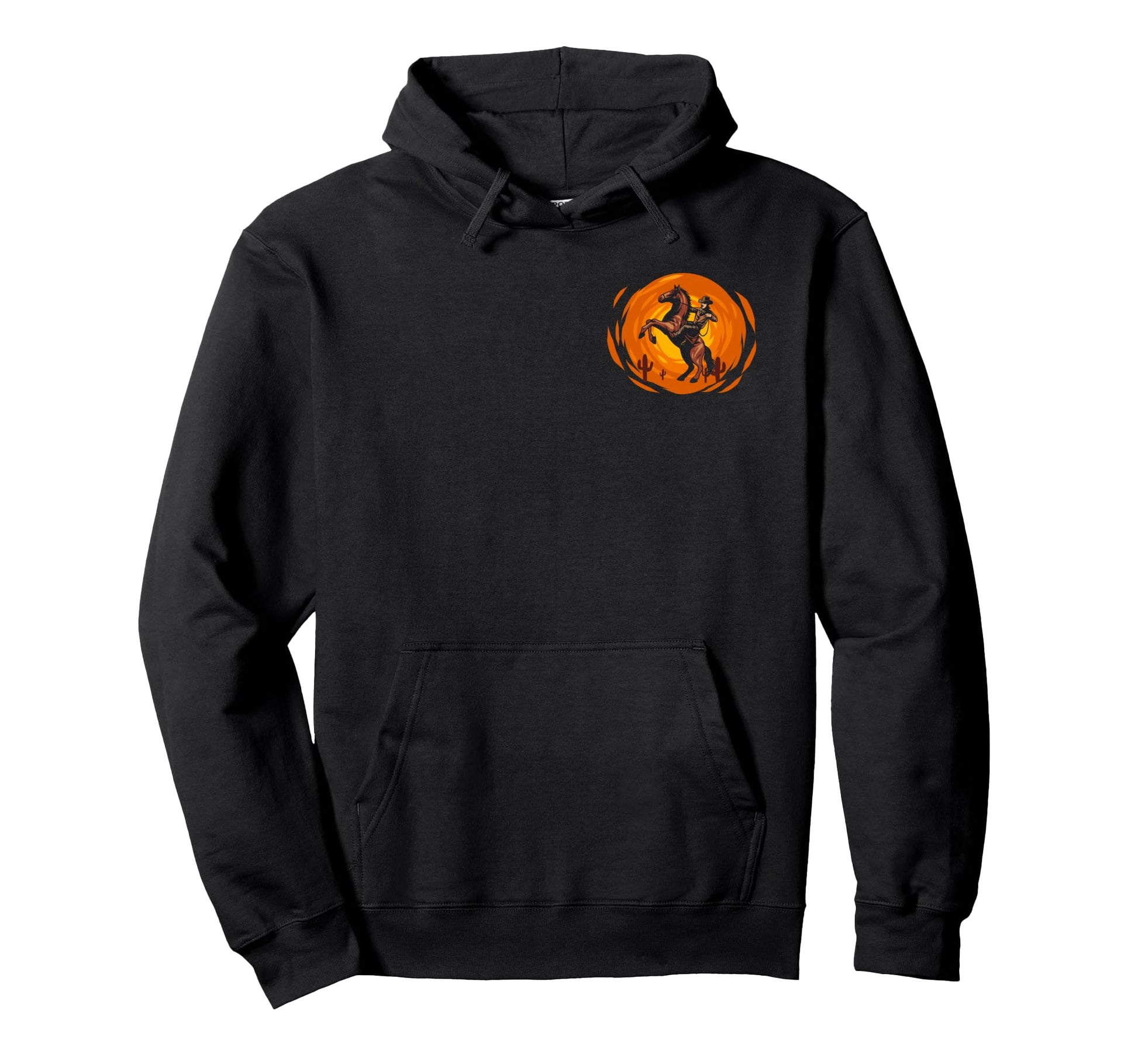 Rodeo Cowboy Horse Western Sunset Rider Hoodie - Novelty Apparel Unisex - T-Shirt, Sweatshirt, Hoodie