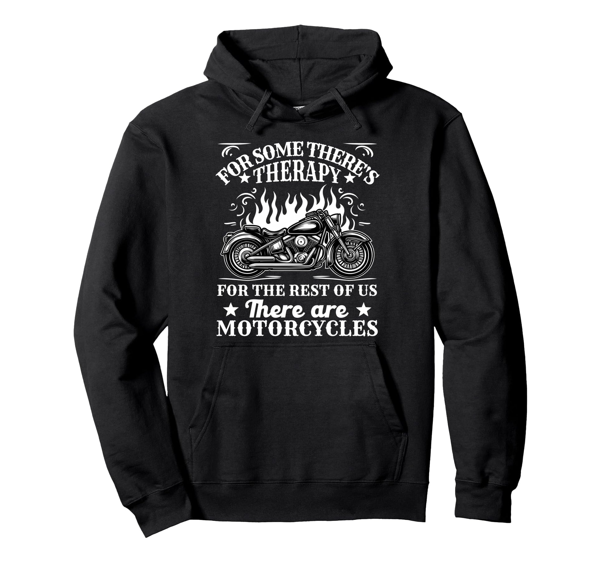 Some Theres Therapy Motorcycle Rider Hoodie - Novelty Apparel Unisex - T-Shirt, Sweatshirt, Hoodie