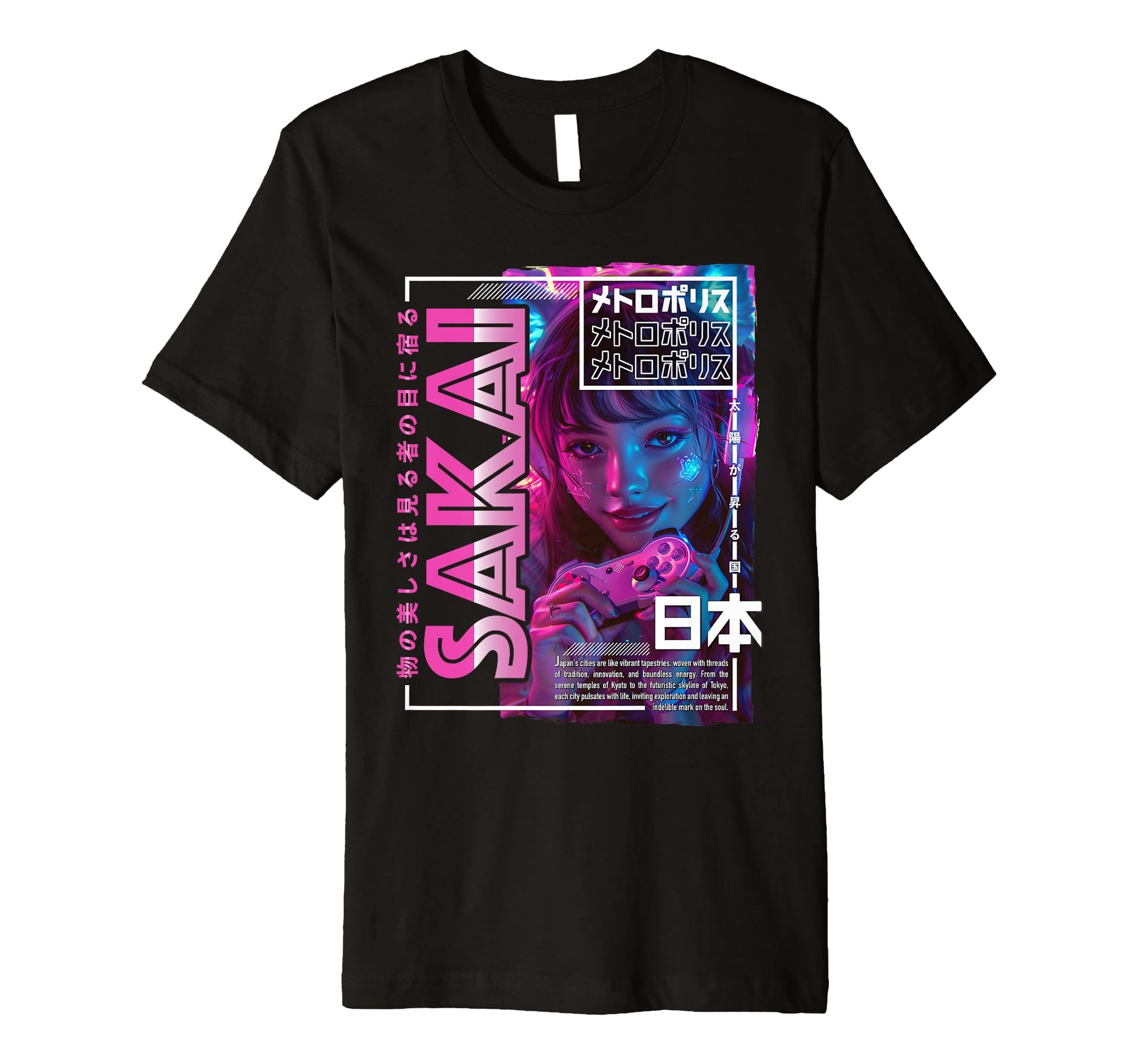 Sakai City 80S Synthwave E Japan Sakai T-Shirt - Aesthetic Graphic Unisex - T-Shirt, Sweatshirt, Hoodie