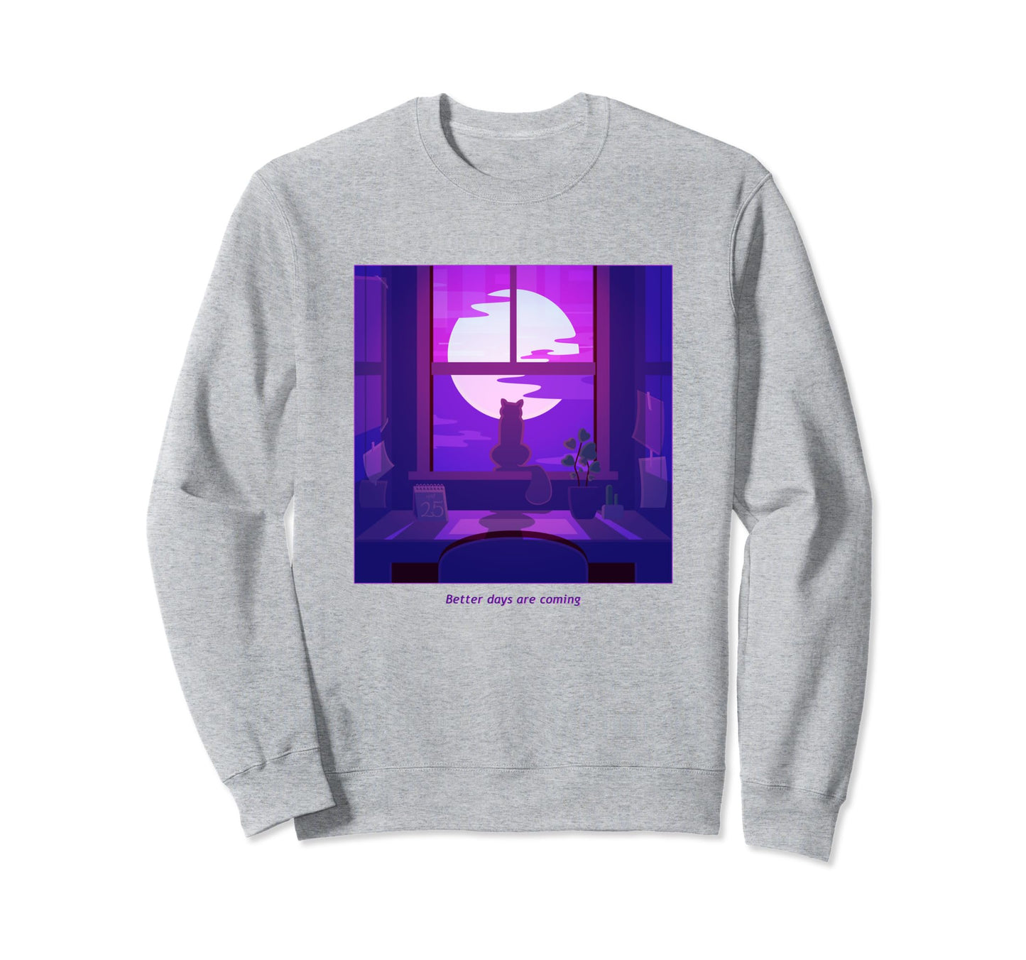 Lofi Chill Cat 90S Anime Sweatshirt - Casual Everyday Wear for Adults - T-Shirt, Sweatshirt, Hoodie