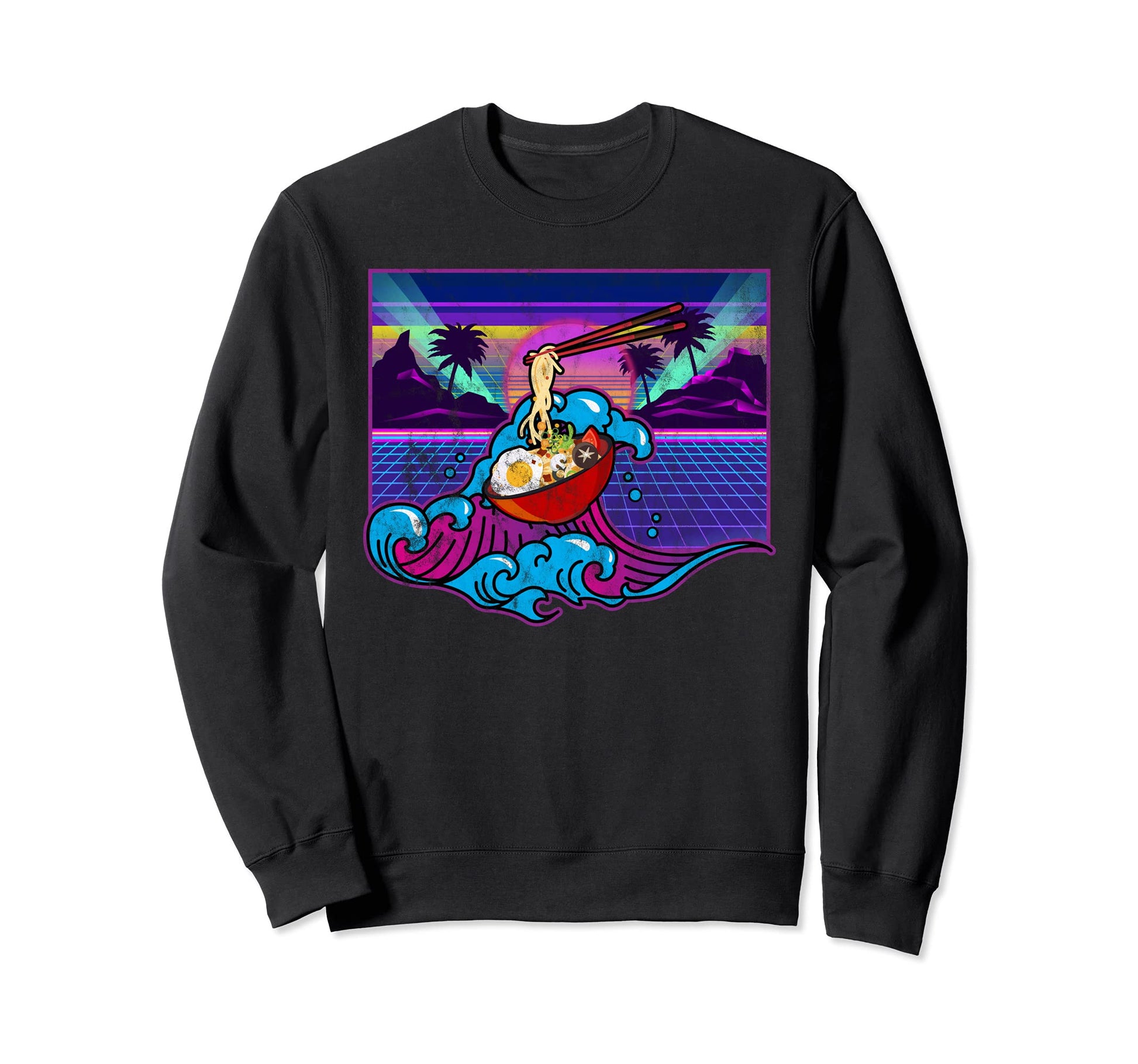 Vaporwave Anime Japanese Ramen Sweatshirt - Streetwear Style for Adults - T-Shirt, Sweatshirt, Hoodie