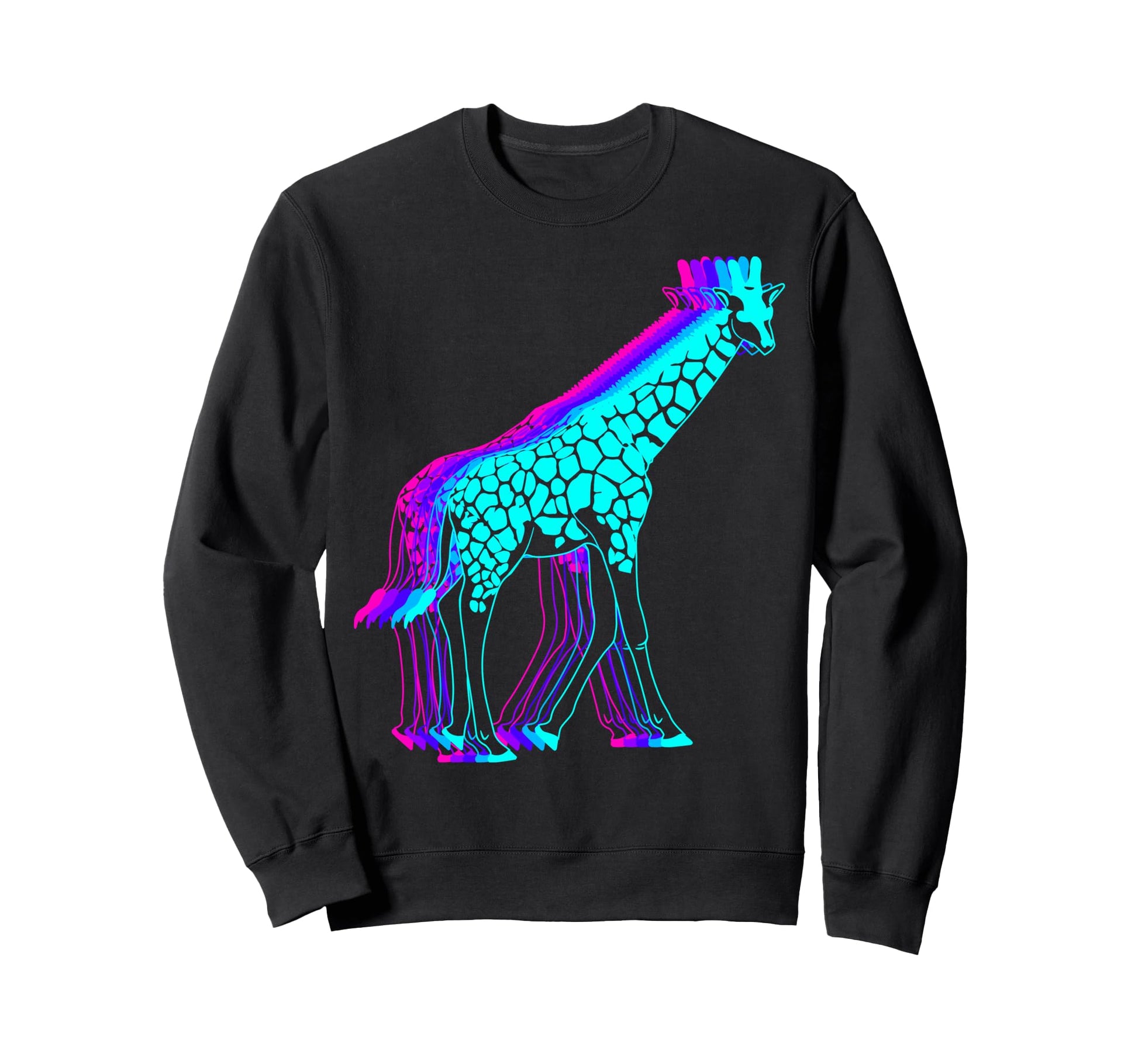 Giraffe Animal Vaporwave Sweatshirt - Graphic Print for Adults - T-Shirt, Sweatshirt, Hoodie