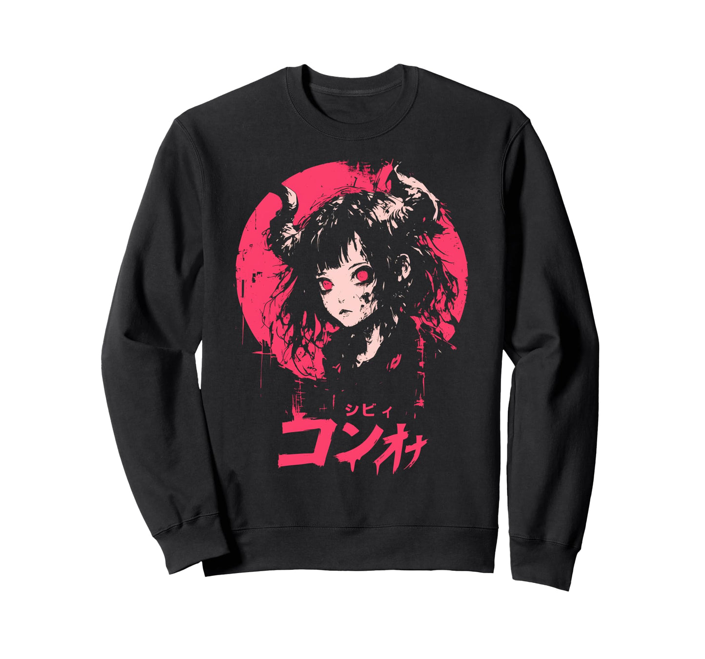 Goth Grunge Demon Anime Waifu Horror Sweatshirt - Trendy Graphic Men Women - T-Shirt, Sweatshirt, Hoodie