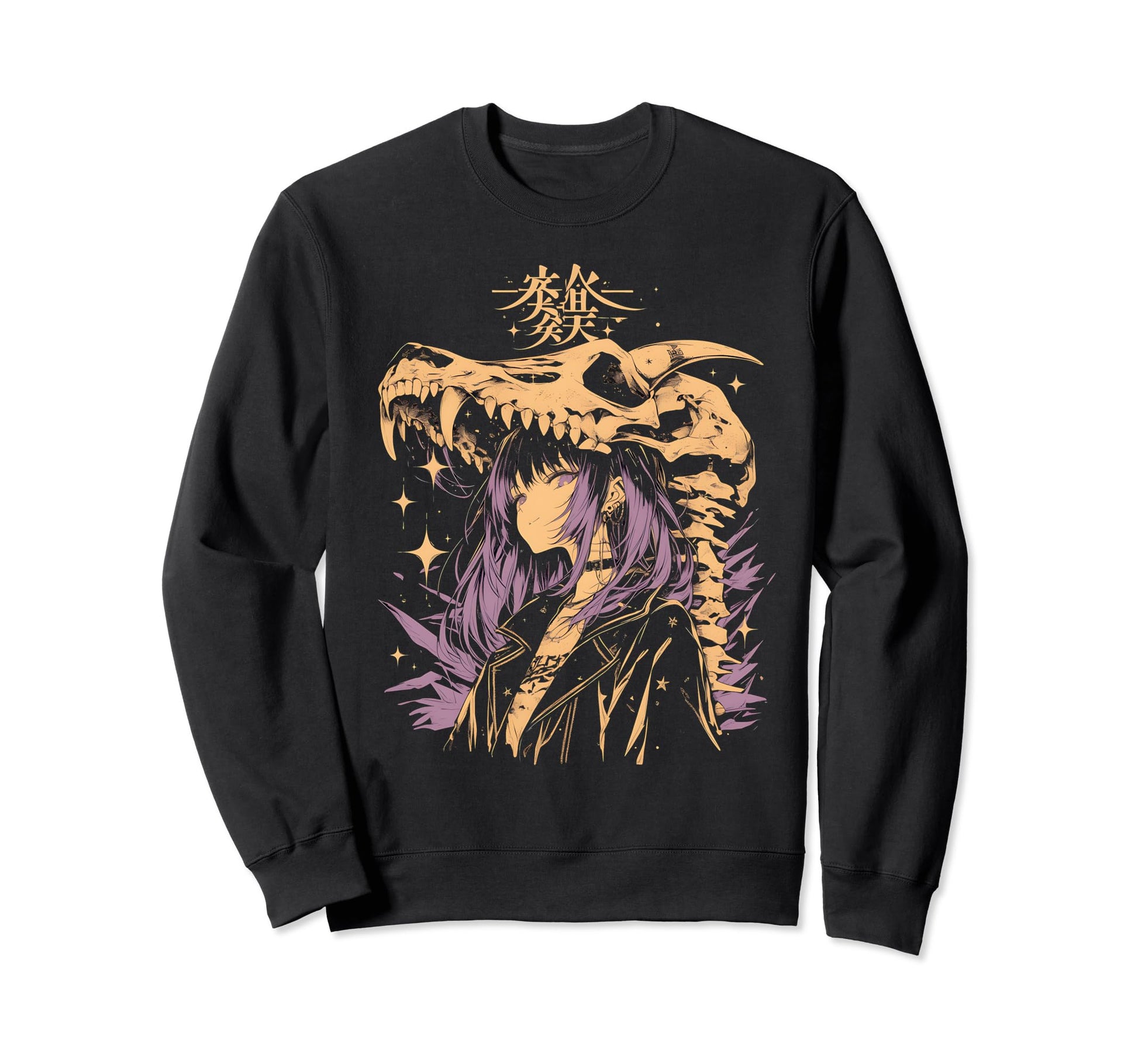Goth Grunge Demon Anime Waifu Sweatshirt - Casual Everyday Wear Men Women - T-Shirt, Sweatshirt, Hoodie