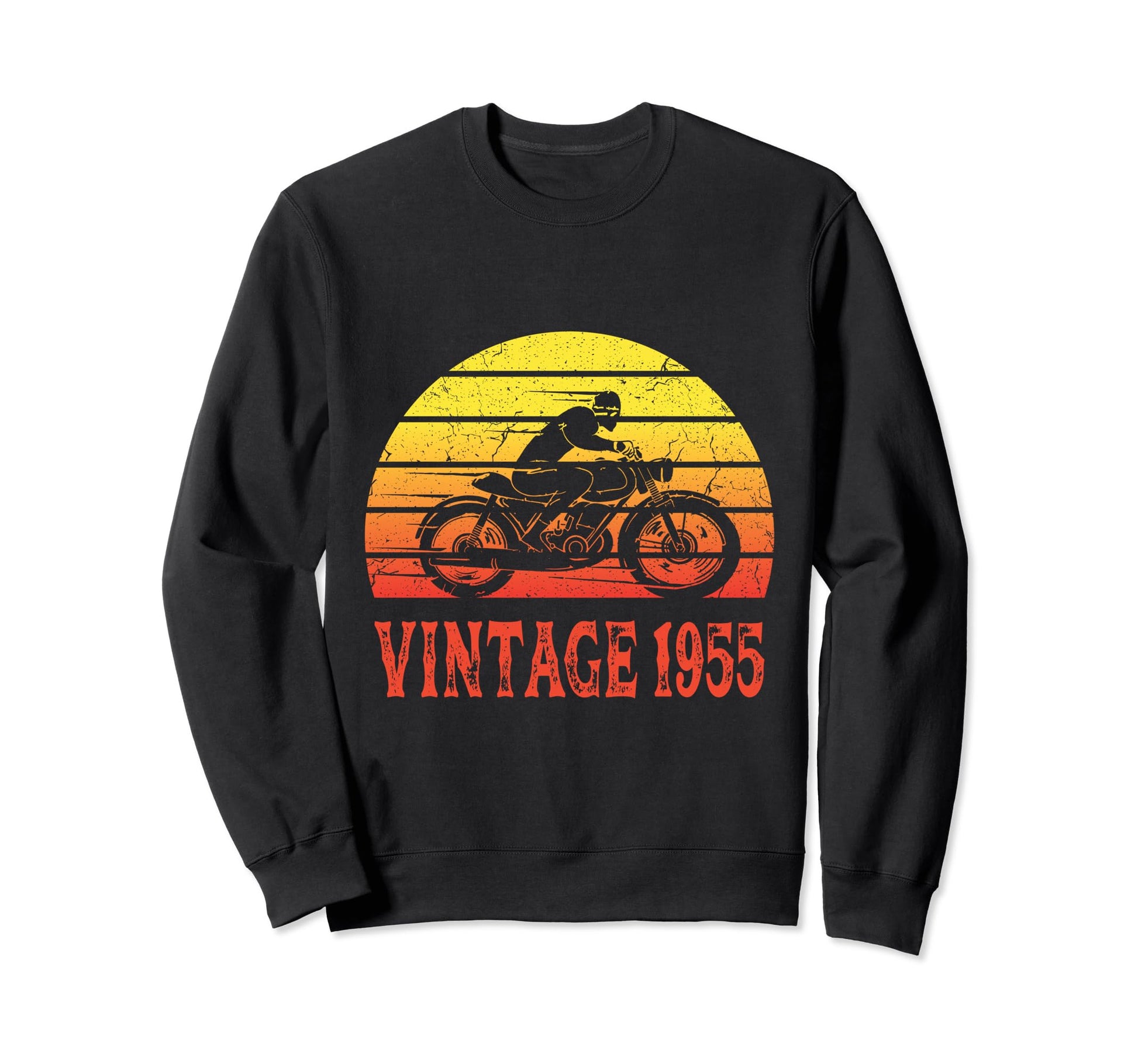 1955 Birthday Racer Motorcycle Biker Sweatshirt - Minimalist Print Unisex - T-Shirt, Sweatshirt, Hoodie