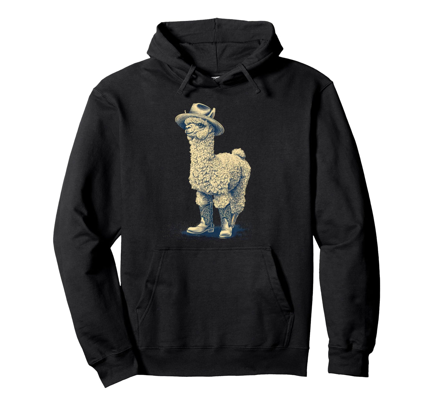 Llama Cowboy Rodeo Cowgirl Western Hoodie - Trendy Graphic for Adults - T-Shirt, Sweatshirt, Hoodie