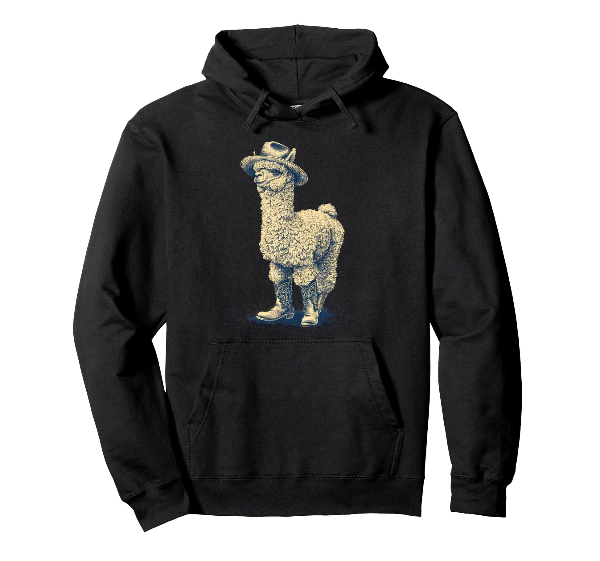 Llama Cowboy Rodeo Cowgirl Western Hoodie - Trendy Graphic for Adults - T-Shirt, Sweatshirt, Hoodie
