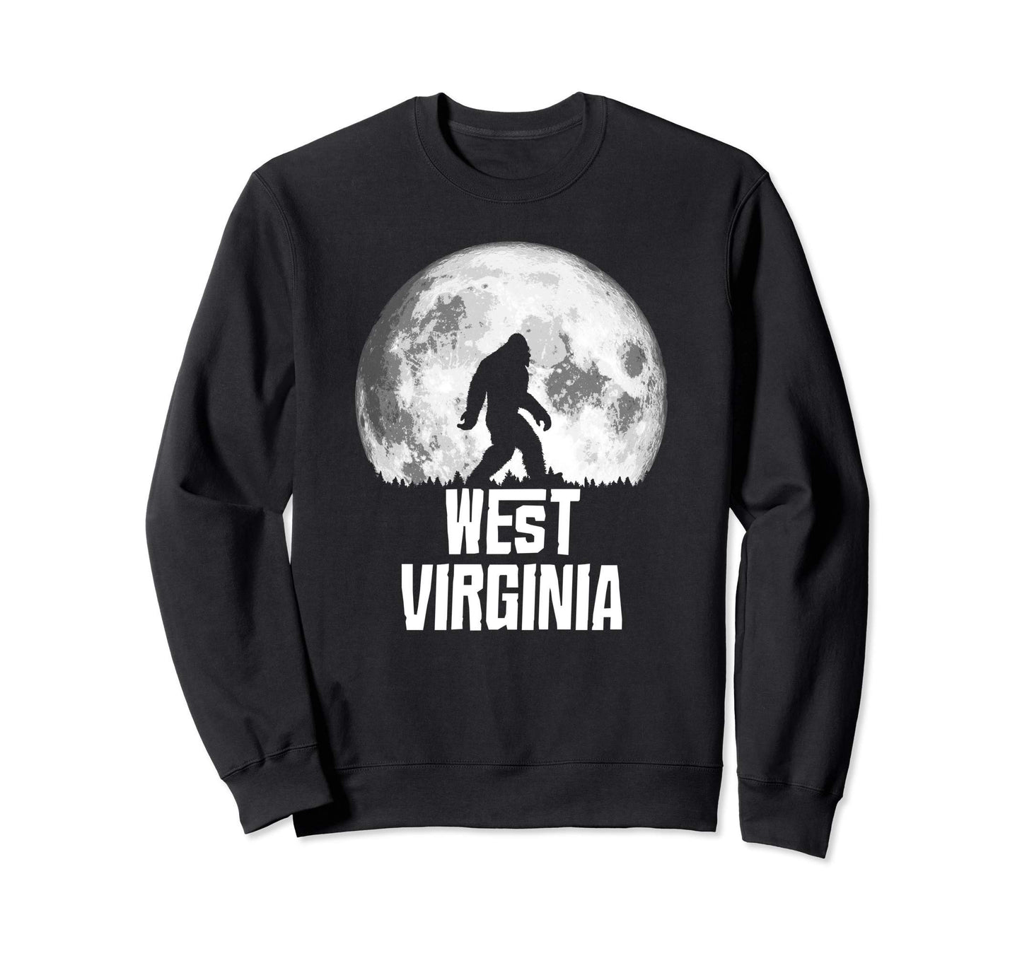 West Virginia Bigfoot Full Moon Sweatshirt - Trendy Graphic Men Women - T-Shirt, Sweatshirt, Hoodie