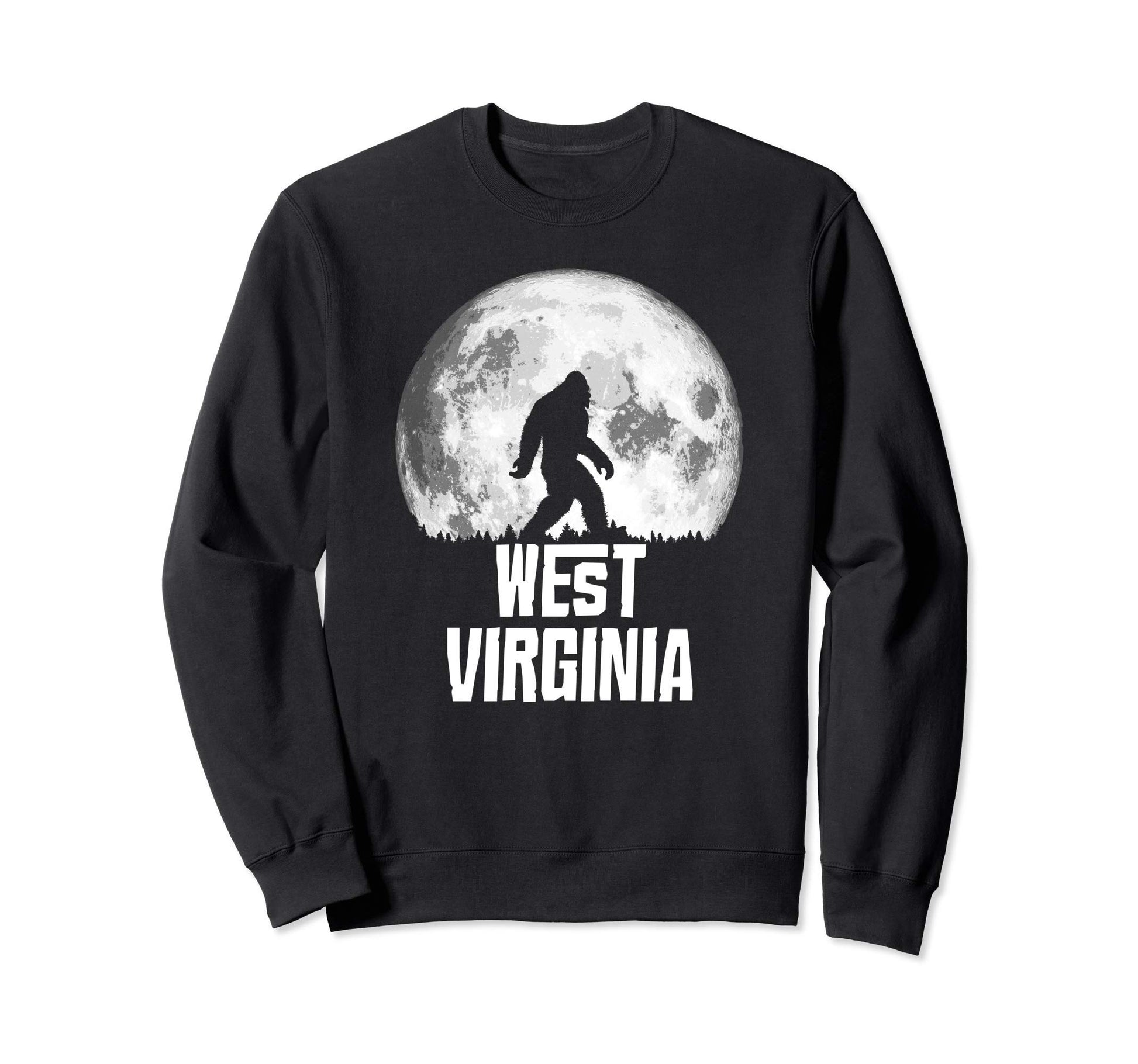 West Virginia Bigfoot Full Moon Sweatshirt - Trendy Graphic Men Women - T-Shirt, Sweatshirt, Hoodie