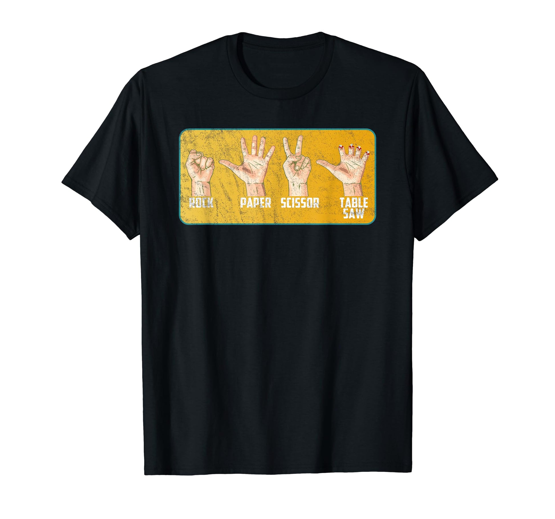 Rock Paper Scissor Table Saw Funny T-Shirt - Minimalist Print Men Women - T-Shirt, Sweatshirt, Hoodie