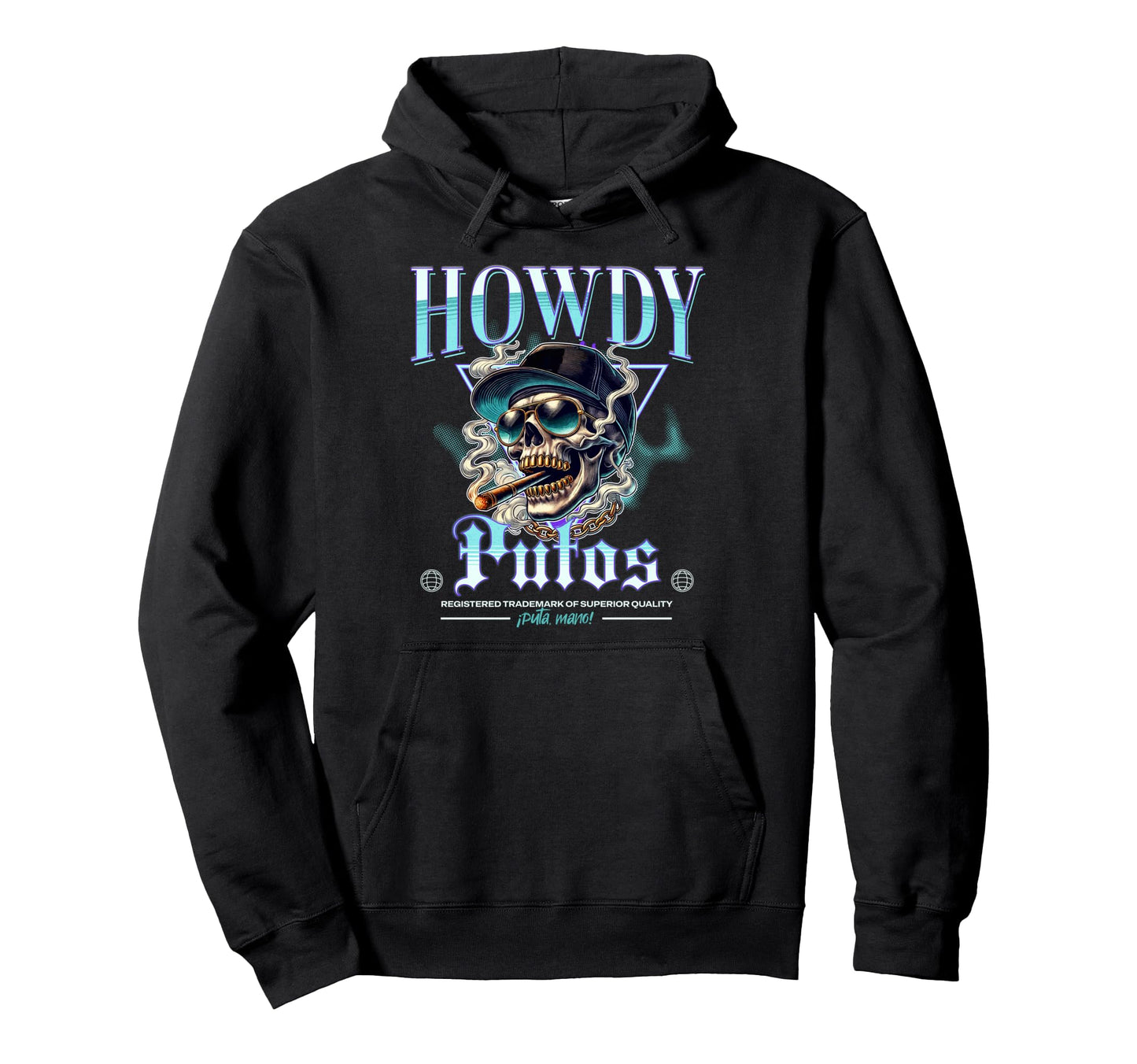 Howdy Putos Funny Wild Western Cowboy Hoodie - Unique Graphic for Adults - T-Shirt, Sweatshirt, Hoodie