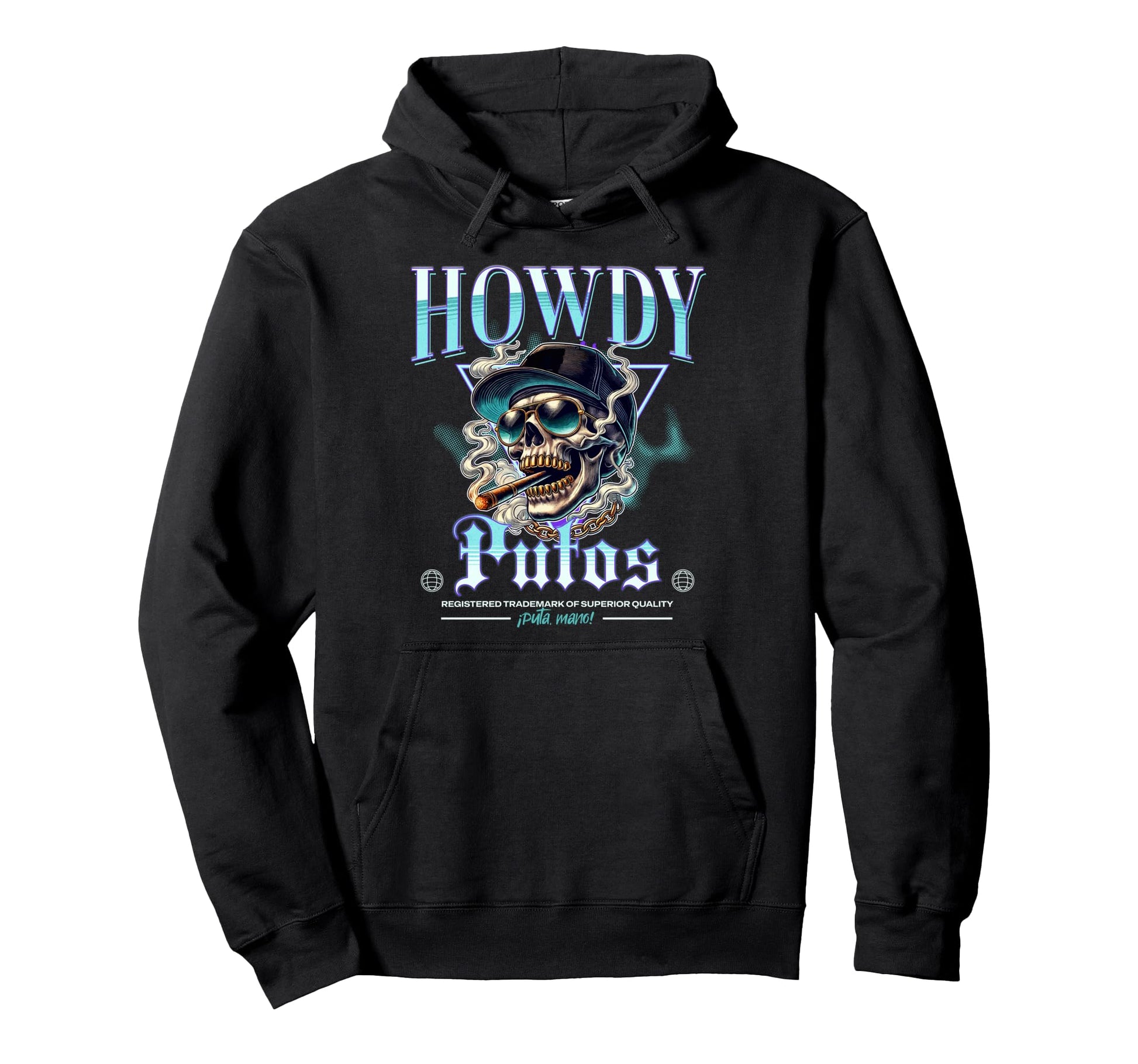 Howdy Putos Funny Wild Western Cowboy Hoodie - Unique Graphic for Adults - T-Shirt, Sweatshirt, Hoodie