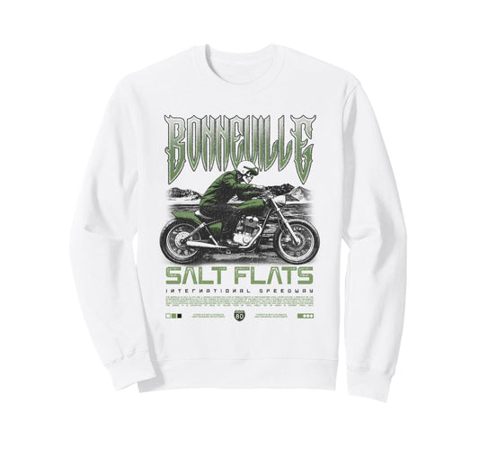 Bonneville Salt Flats Motorcycle Sweatshirt - Aesthetic Graphic Men Women - T-Shirt, Sweatshirt, Hoodie