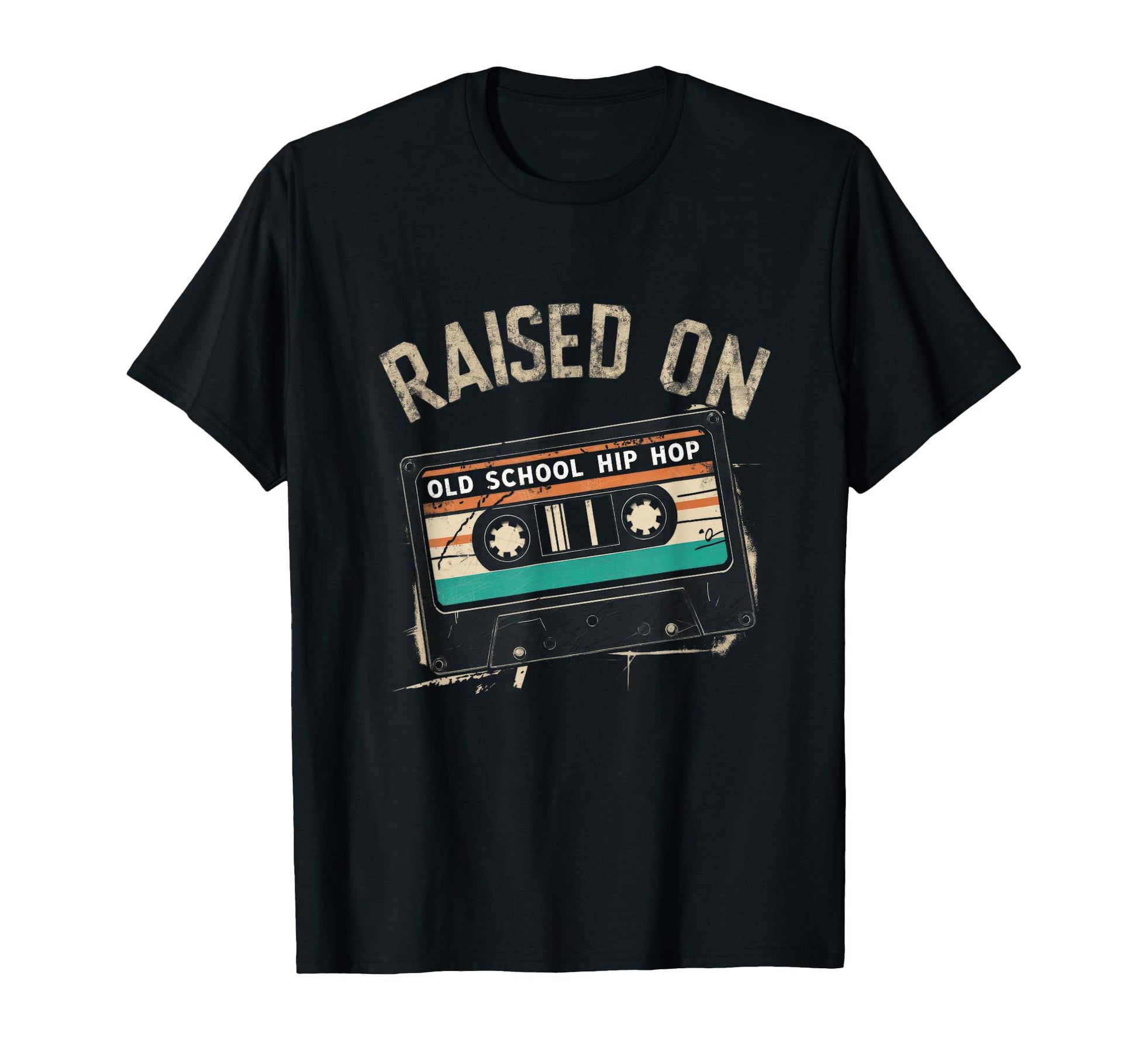 Raised Oldschool Hip Hop Cassette T-Shirt - Novelty Apparel Men Women - T-Shirt, Sweatshirt, Hoodie